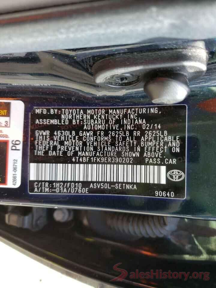 4T4BF1FK9ER390202 2014 TOYOTA CAMRY