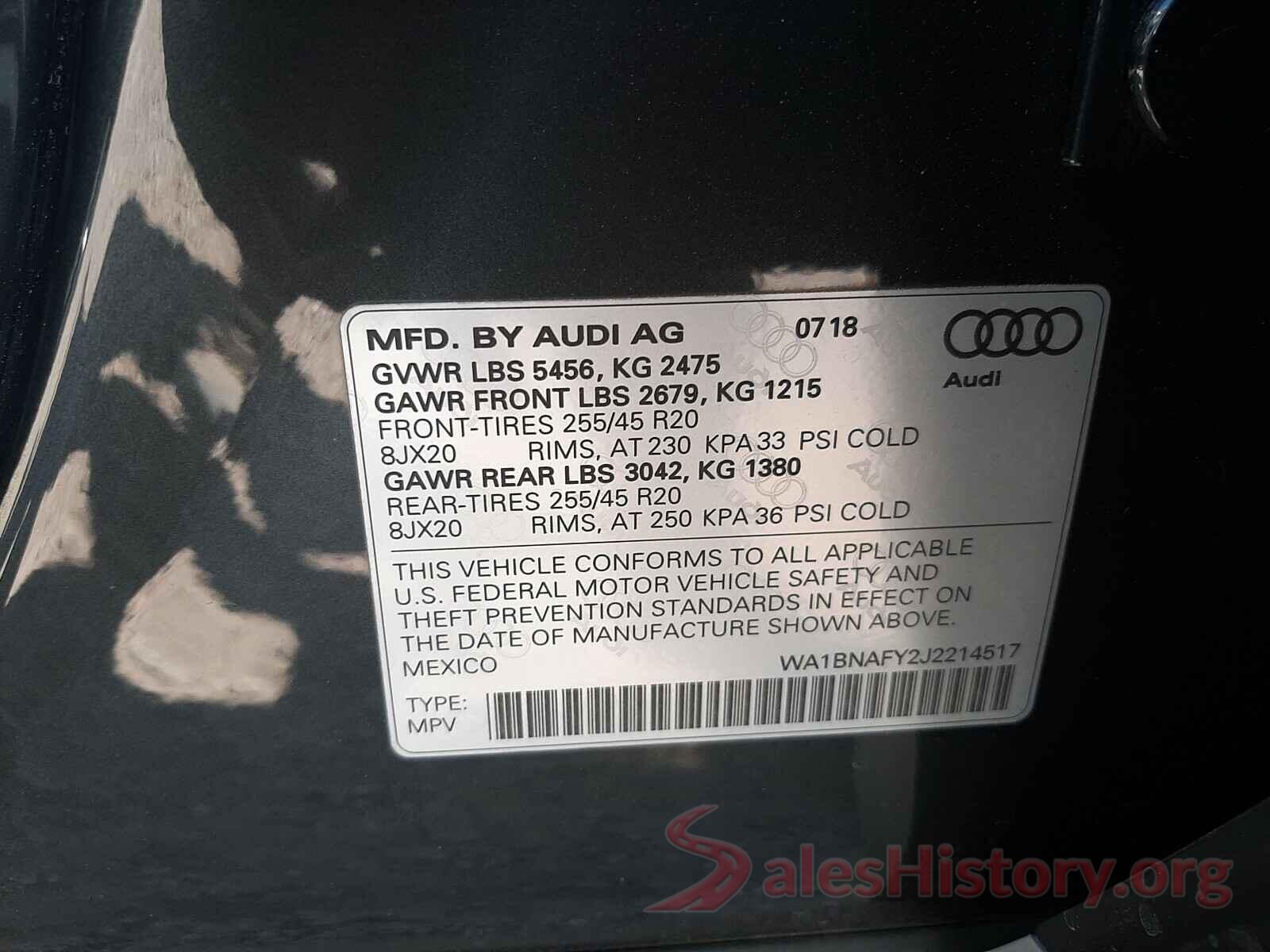 WA1BNAFY2J2214517 2018 AUDI Q5