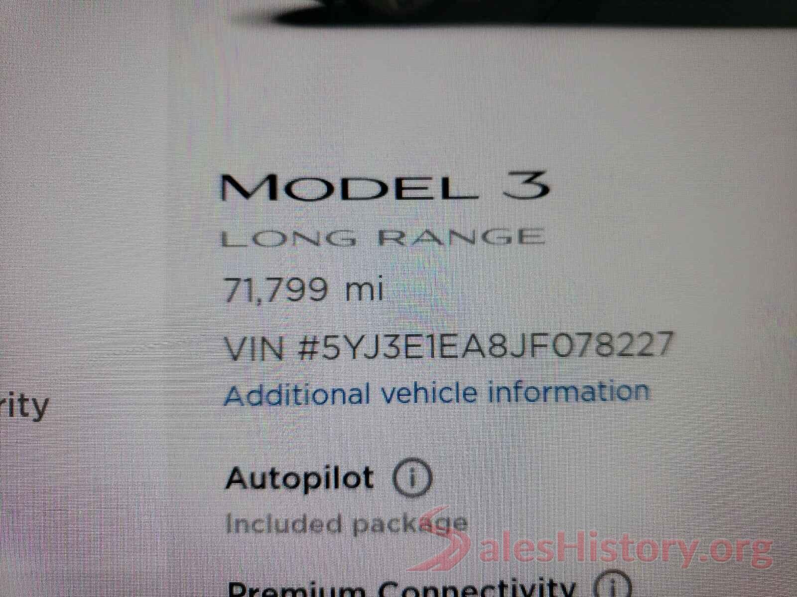 5YJ3E1EA8JF078227 2018 TESLA MODEL 3