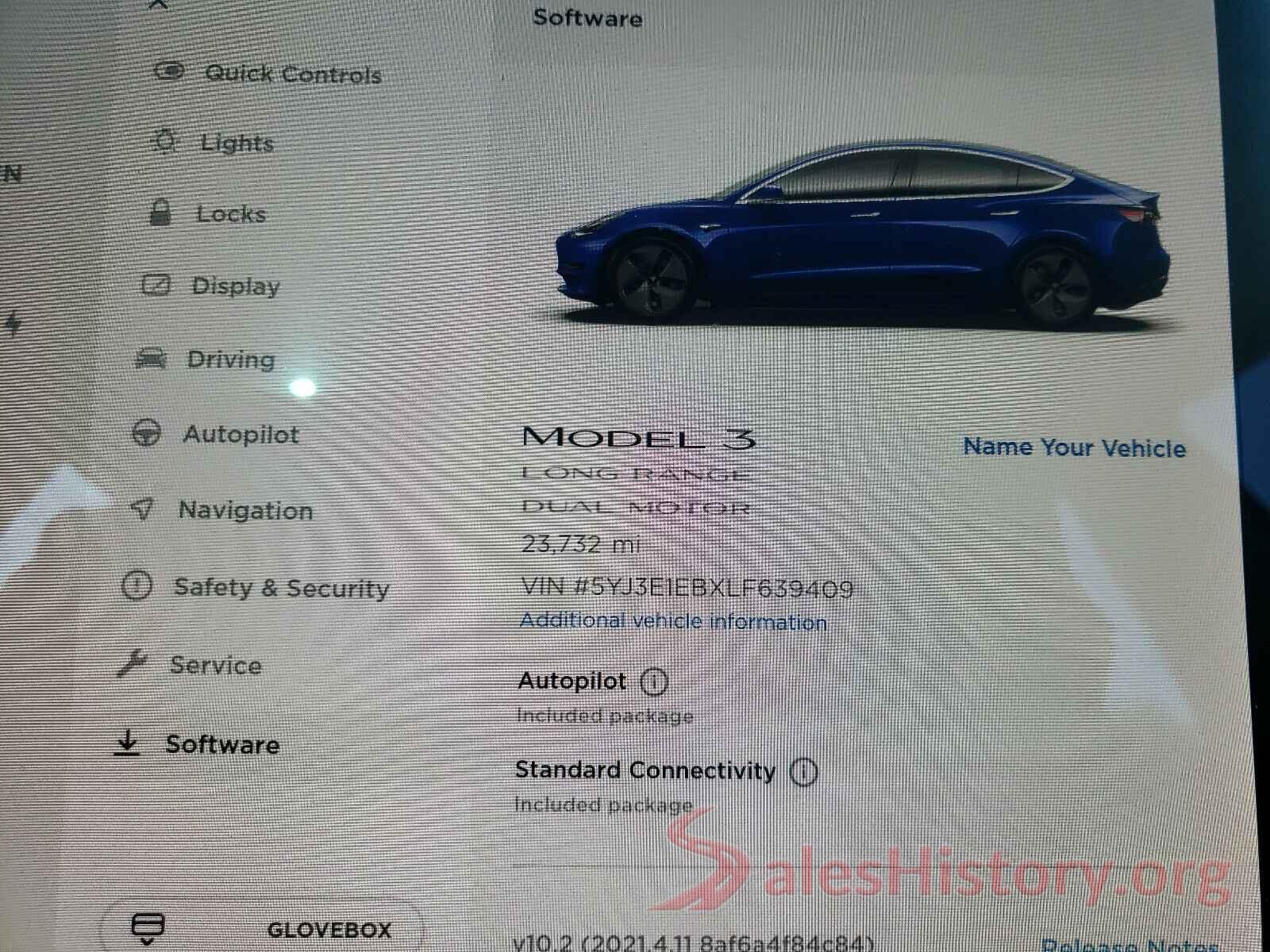 5YJ3E1EBXLF639409 2020 TESLA MODEL 3