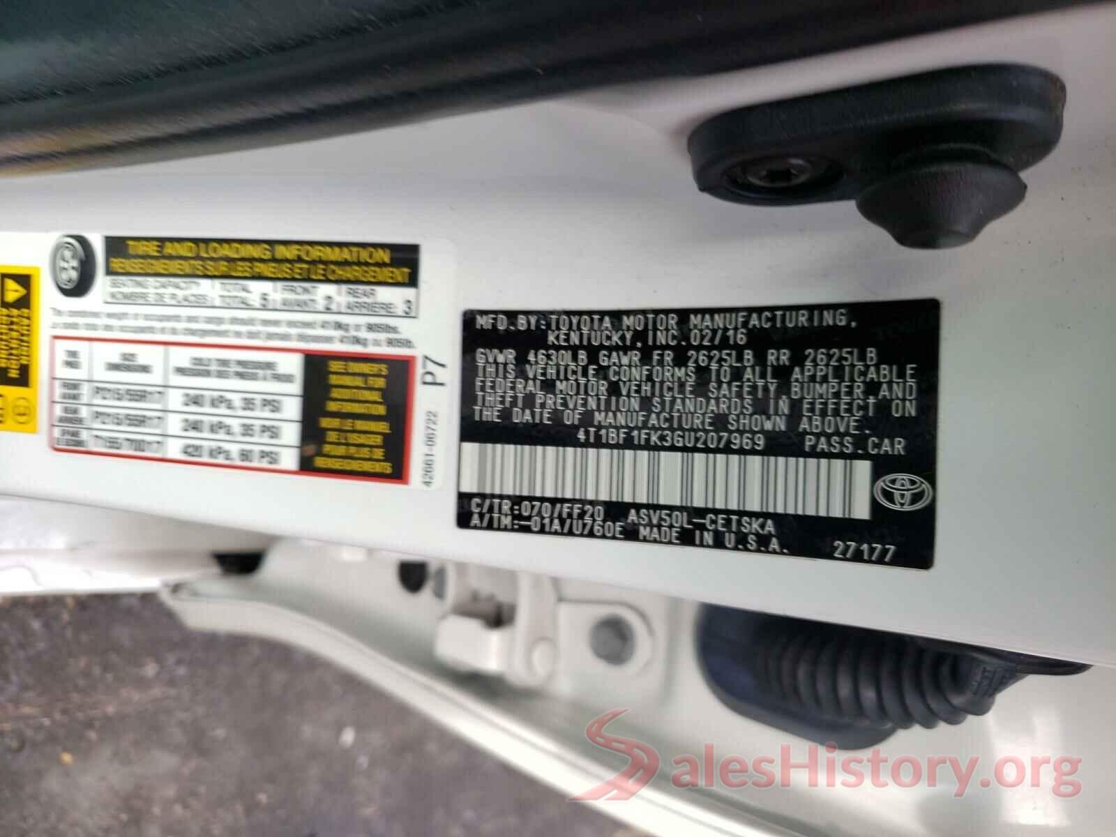 4T1BF1FK3GU207969 2016 TOYOTA CAMRY