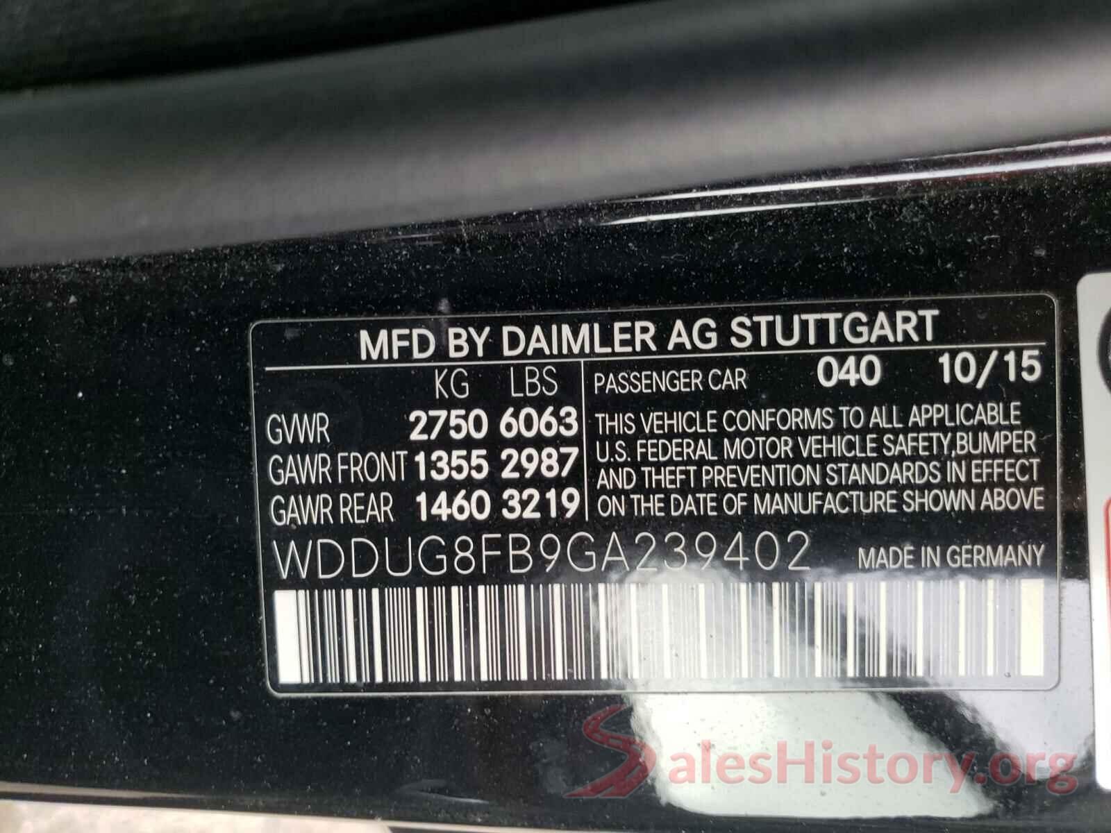 WDDUG8FB9GA239402 2016 MERCEDES-BENZ S CLASS