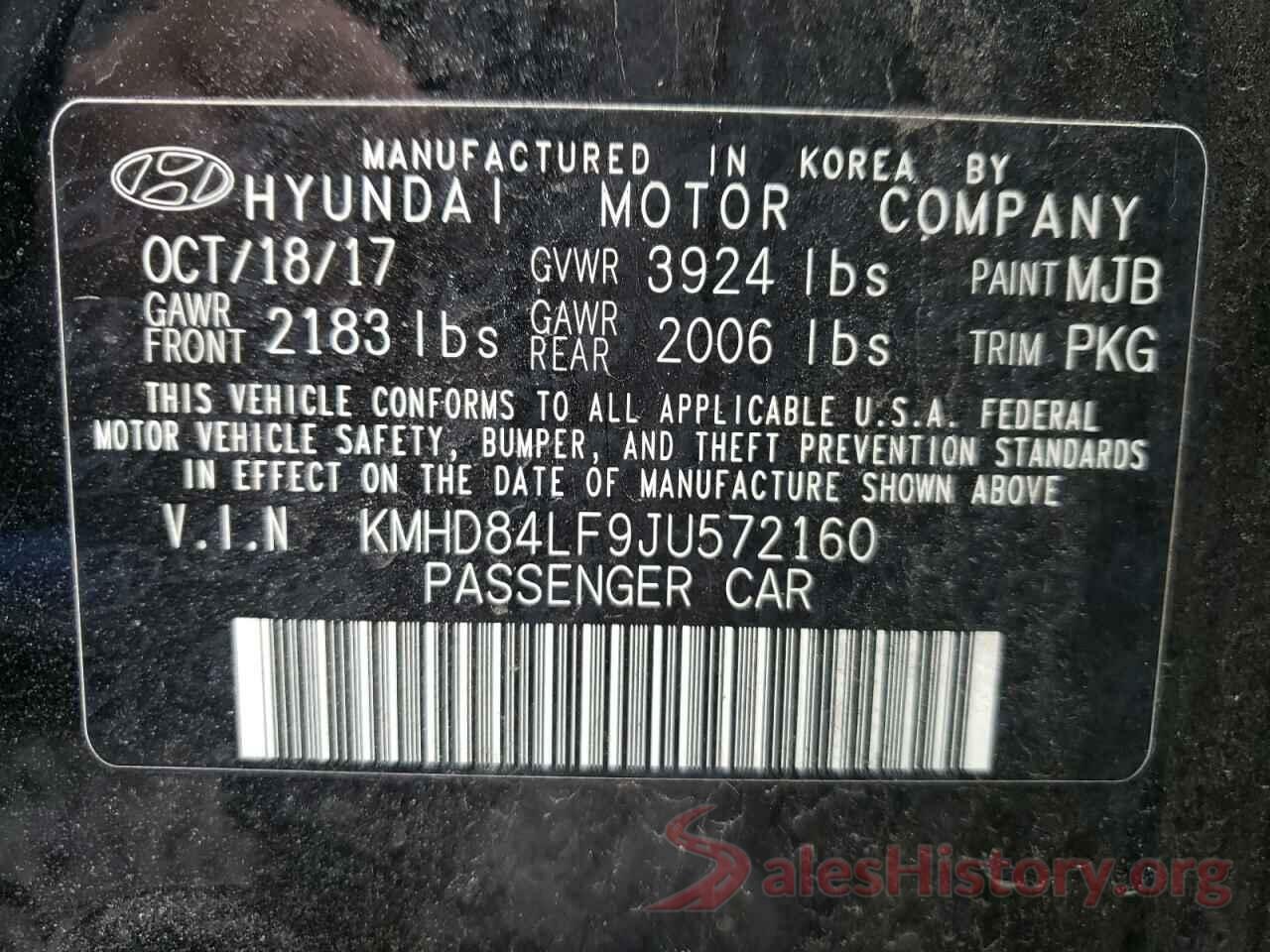 KMHD84LF9JU572160 2018 HYUNDAI ELANTRA