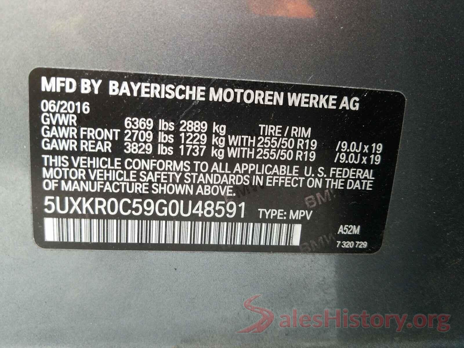 5UXKR0C59G0U48591 2016 BMW X5