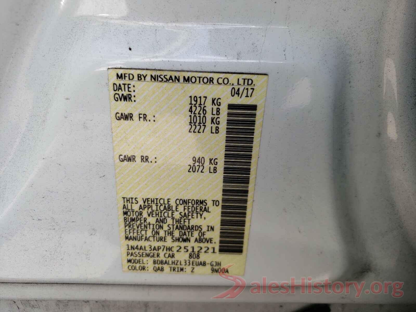 1N4AL3AP7HC251221 2017 NISSAN ALTIMA