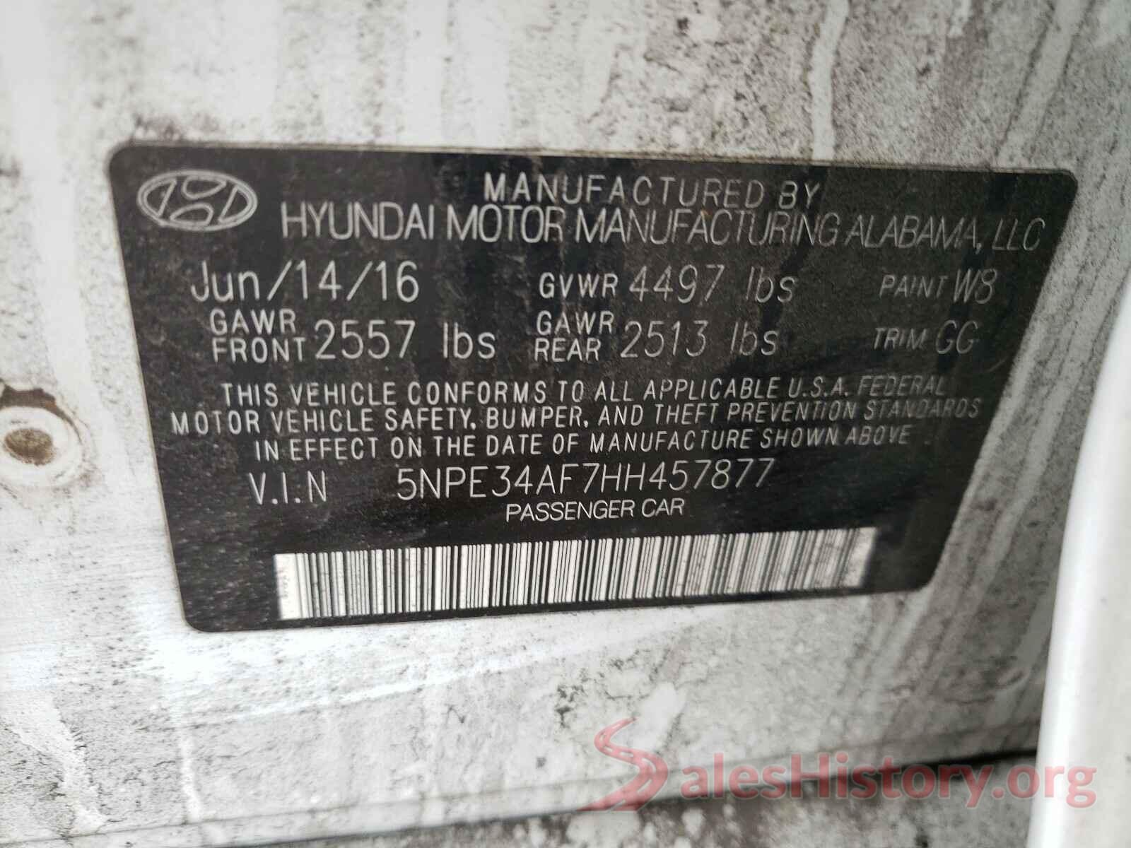 5NPE34AF7HH457877 2017 HYUNDAI SONATA