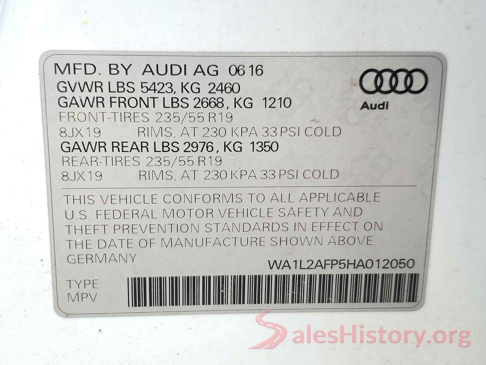 WA1L2AFP5HA012050 2017 AUDI Q5