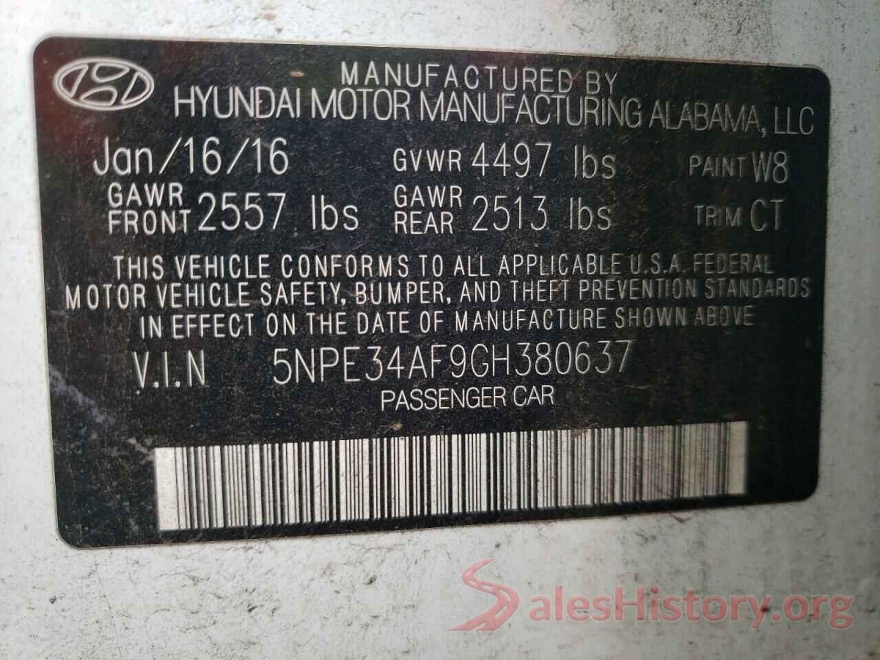 5NPE34AF9GH380637 2016 HYUNDAI SONATA