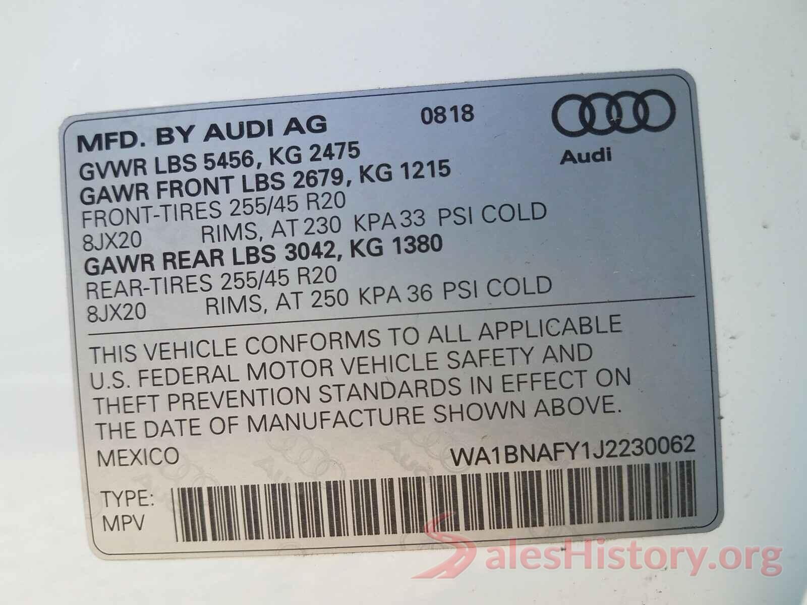 WA1BNAFY1J2230062 2018 AUDI Q5