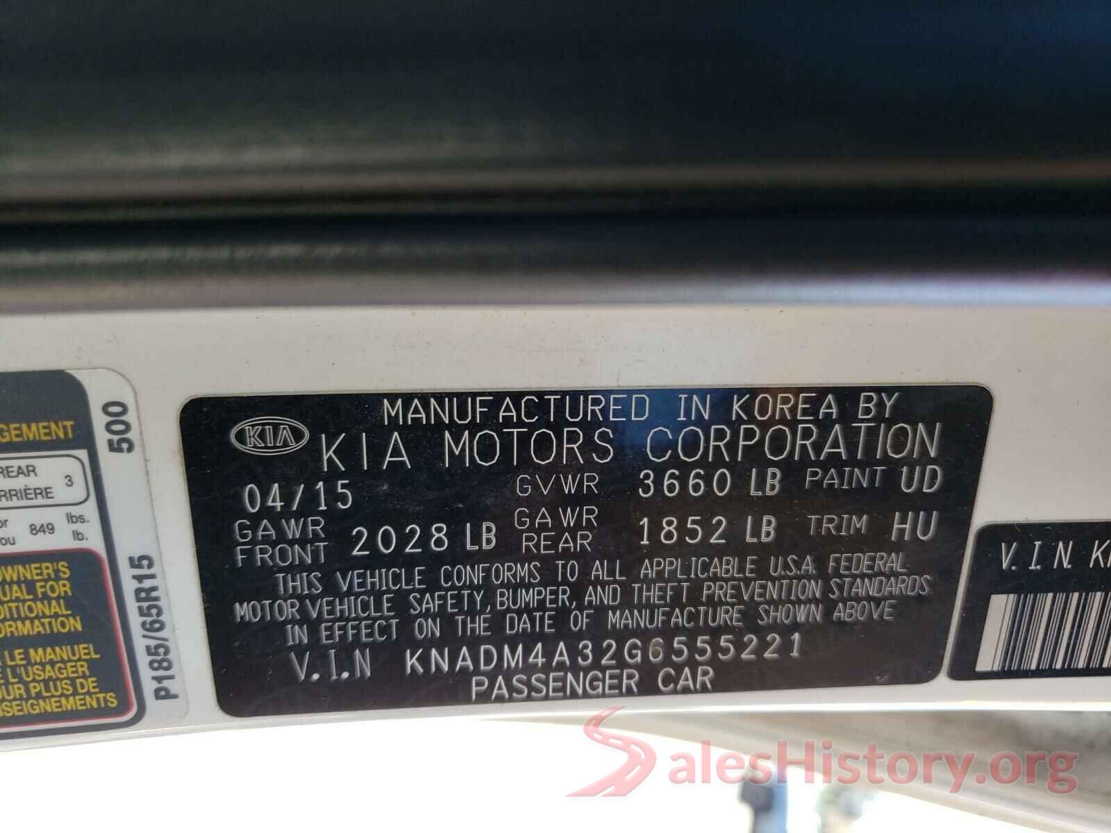 KNADM4A32G6555221 2016 KIA RIO