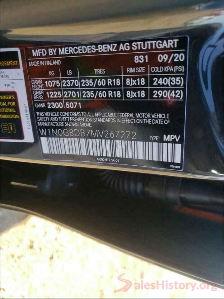 W1N0G8DB7MV267272 2021 MERCEDES-BENZ G CLASS