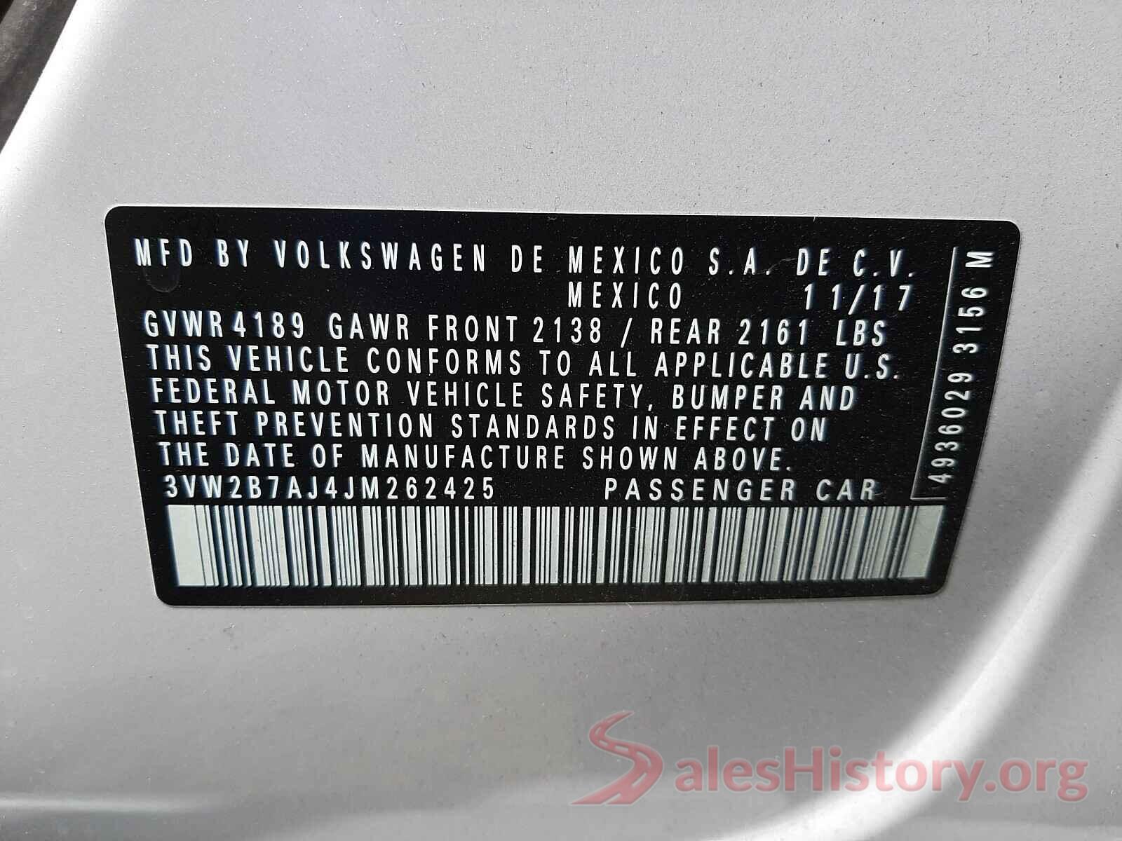 3VW2B7AJ4JM262425 2018 VOLKSWAGEN JETTA