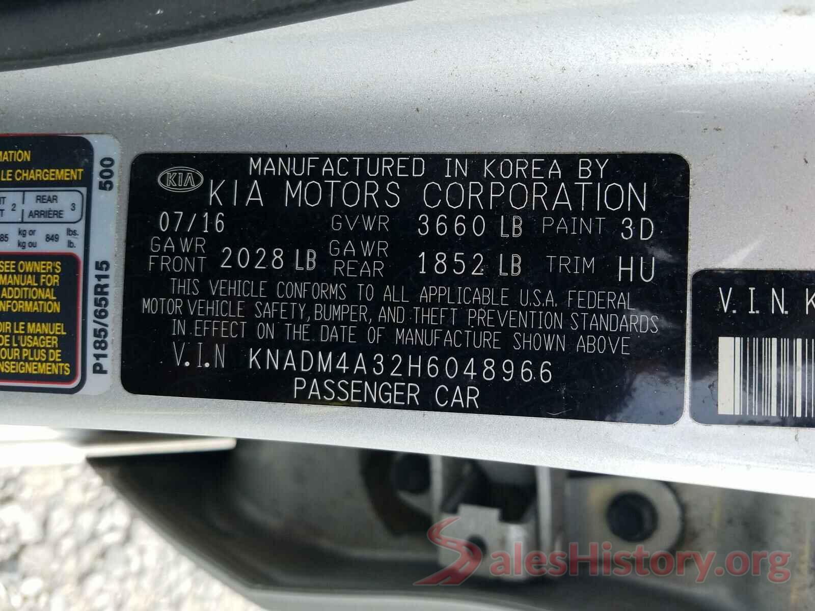 KNADM4A32H6048966 2017 KIA RIO