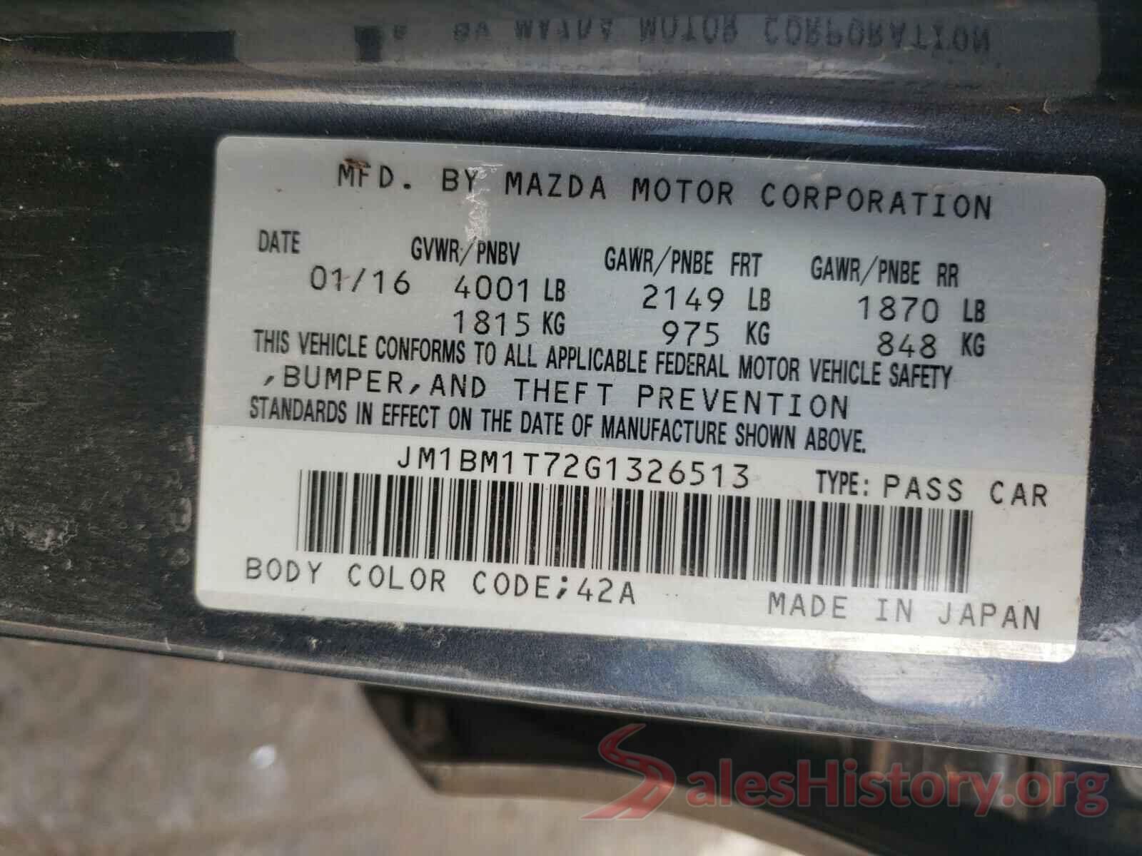 JM1BM1T72G1326513 2016 MAZDA 3