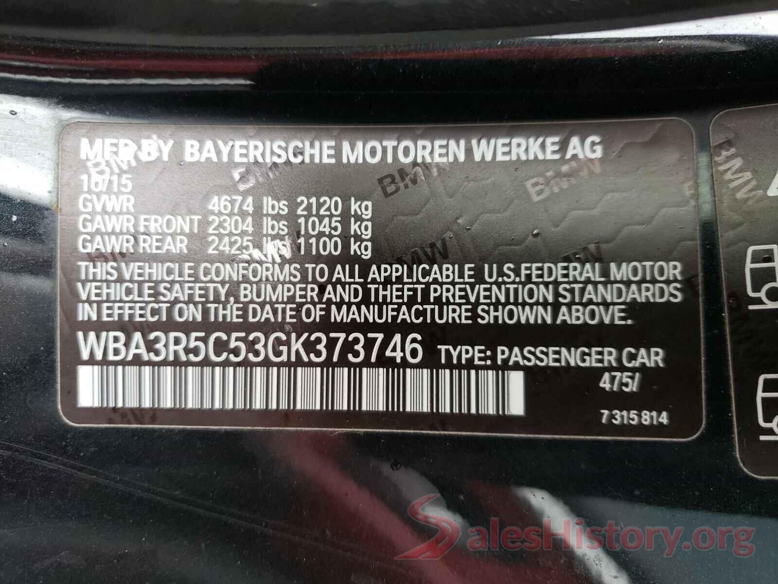 WBA3R5C53GK373746 2016 BMW 4 SERIES