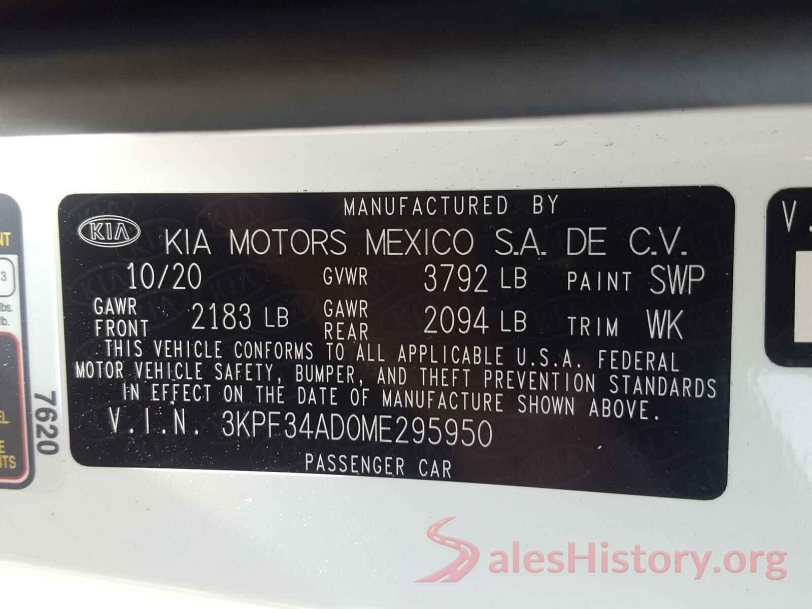 3KPF34AD0ME295950 2021 KIA FORTE