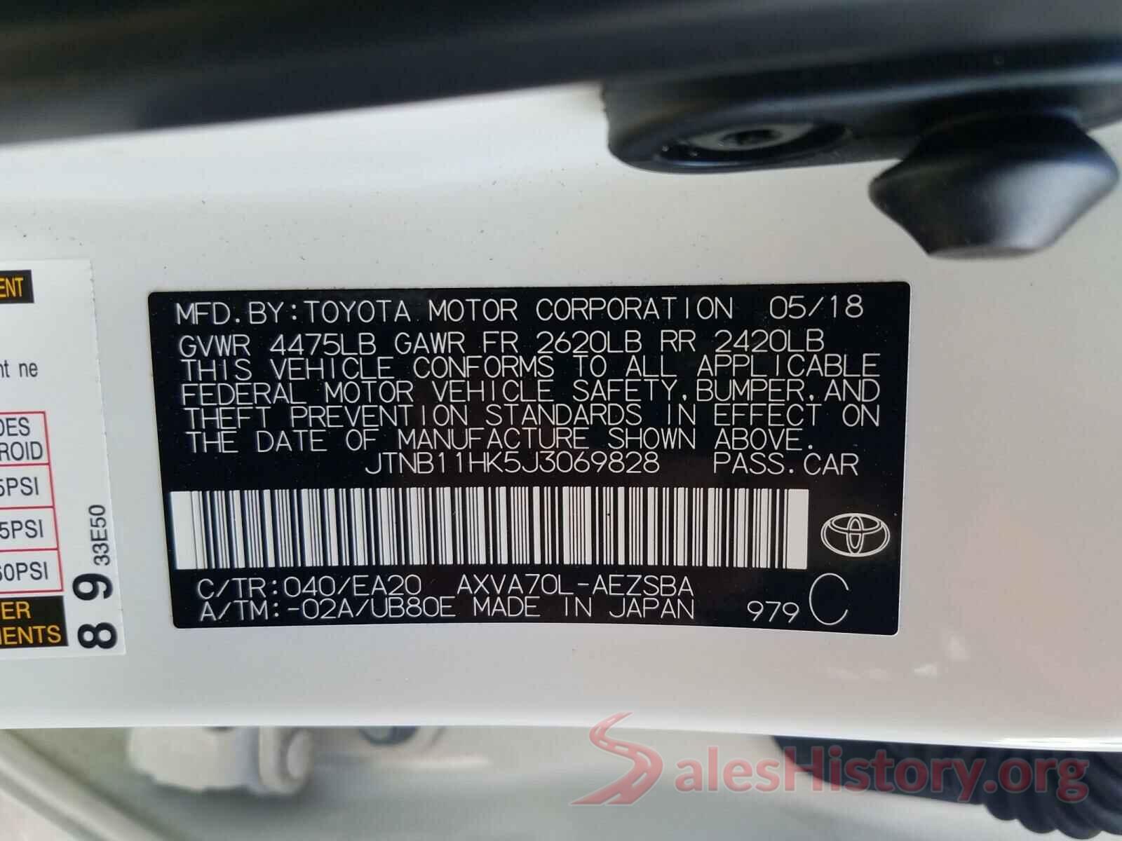 JTNB11HK5J3069828 2018 TOYOTA CAMRY