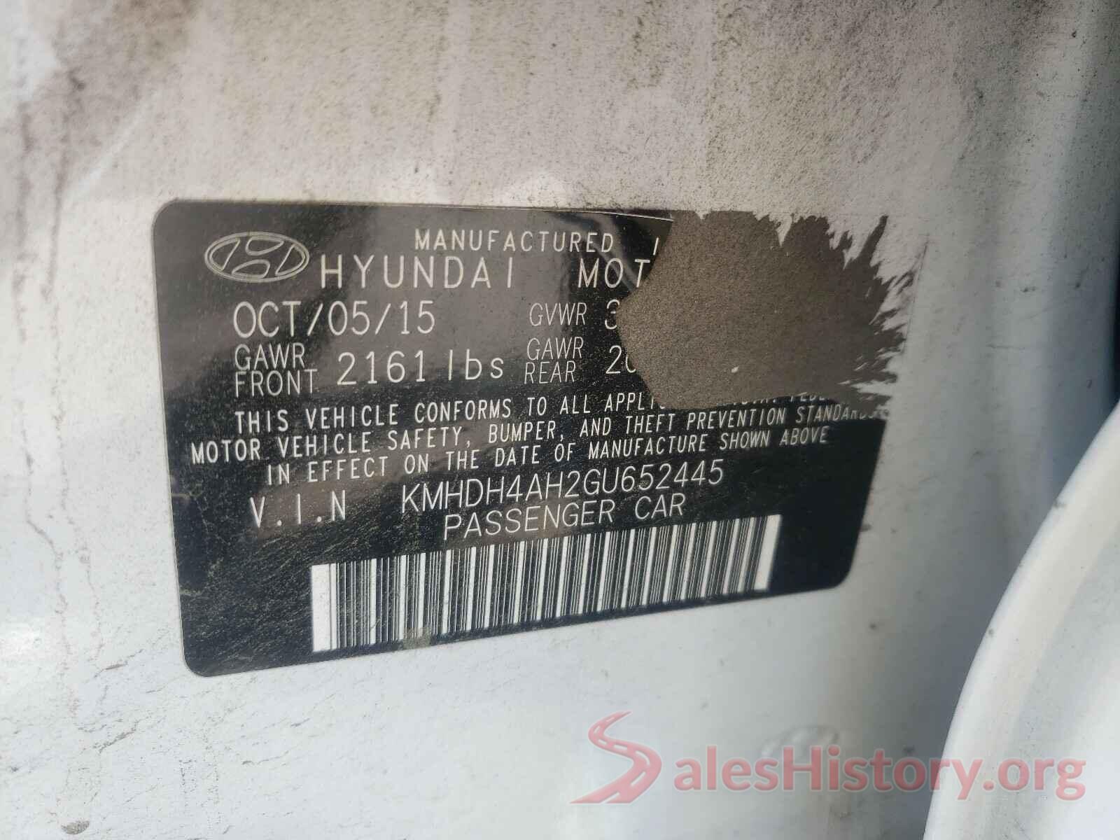 KMHDH4AH2GU652445 2016 HYUNDAI ELANTRA