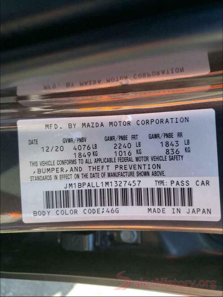 JM1BPALL1M1327457 2021 MAZDA 3