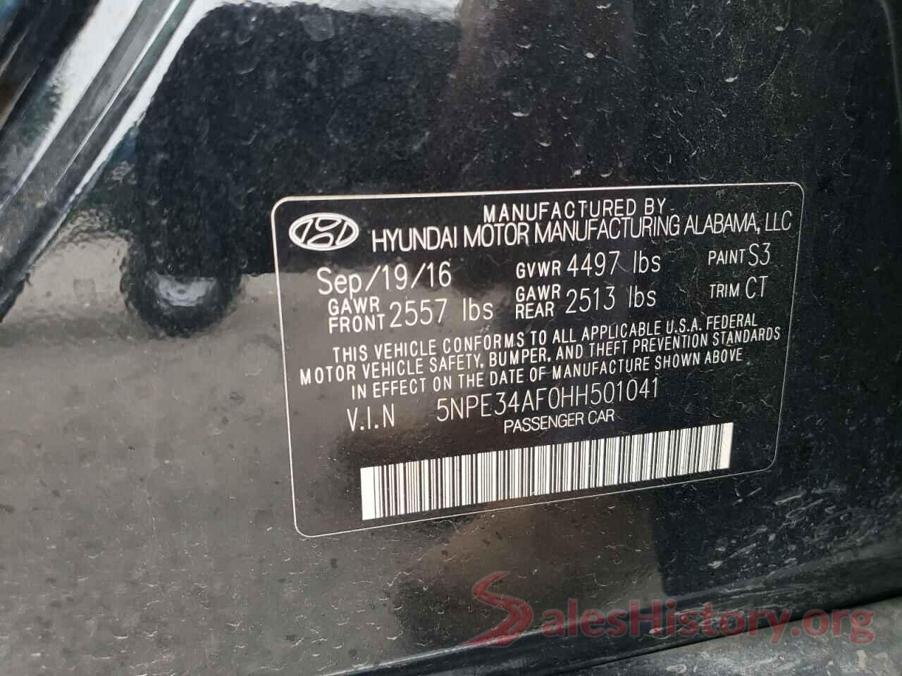 5NPE34AF0HH501041 2017 HYUNDAI SONATA