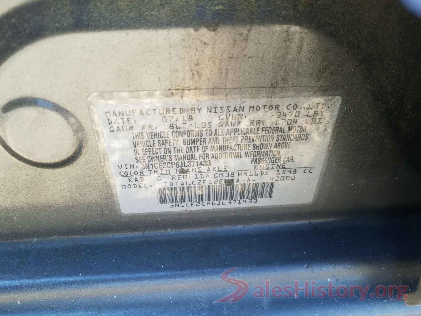 3N1CE2CP6JL371433 2018 NISSAN VERSA