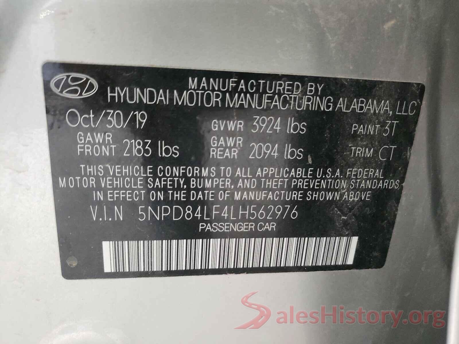 5NPD84LF4LH562976 2020 HYUNDAI ELANTRA