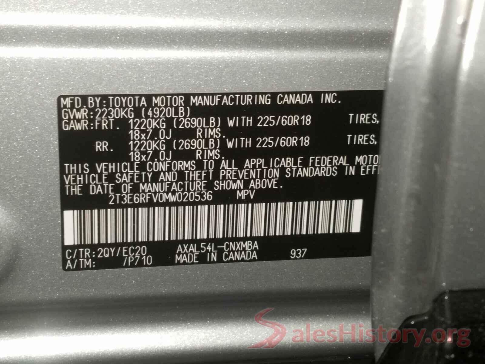 2T3E6RFV0MW020536 2021 TOYOTA RAV4