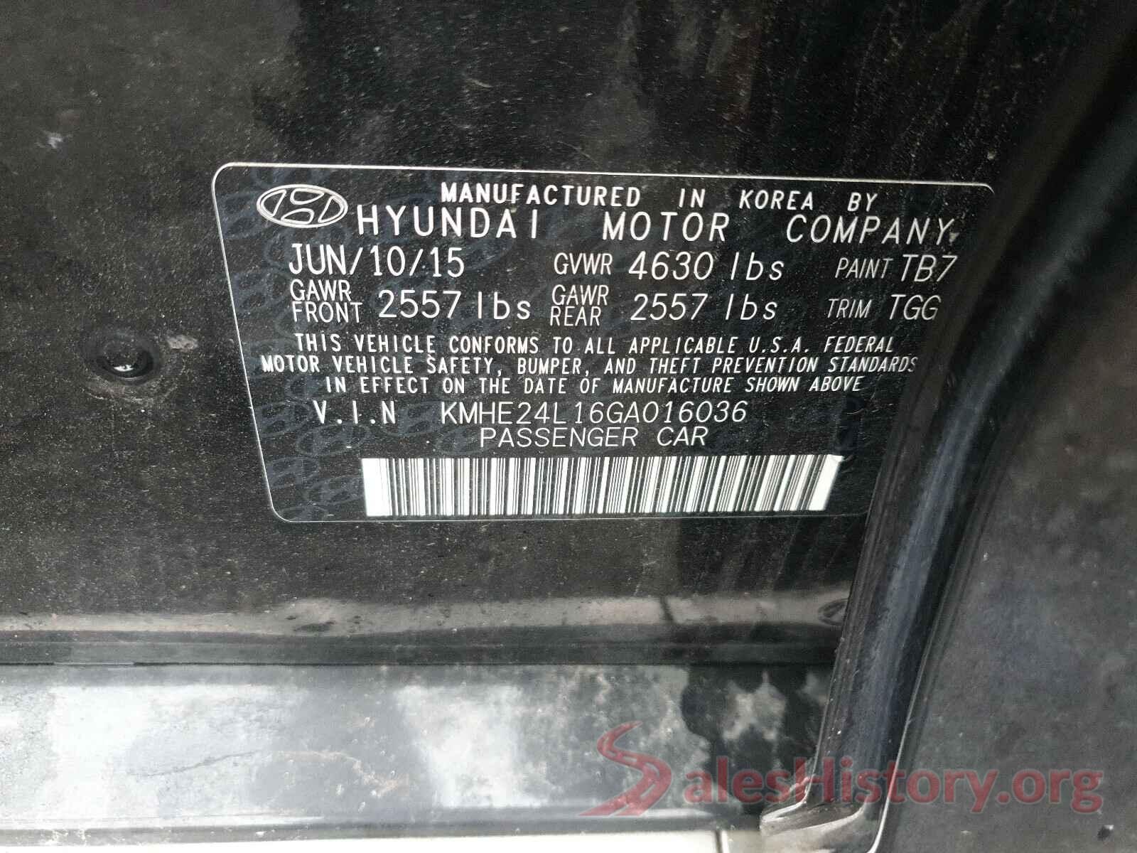 KMHE24L16GA016036 2016 HYUNDAI SONATA