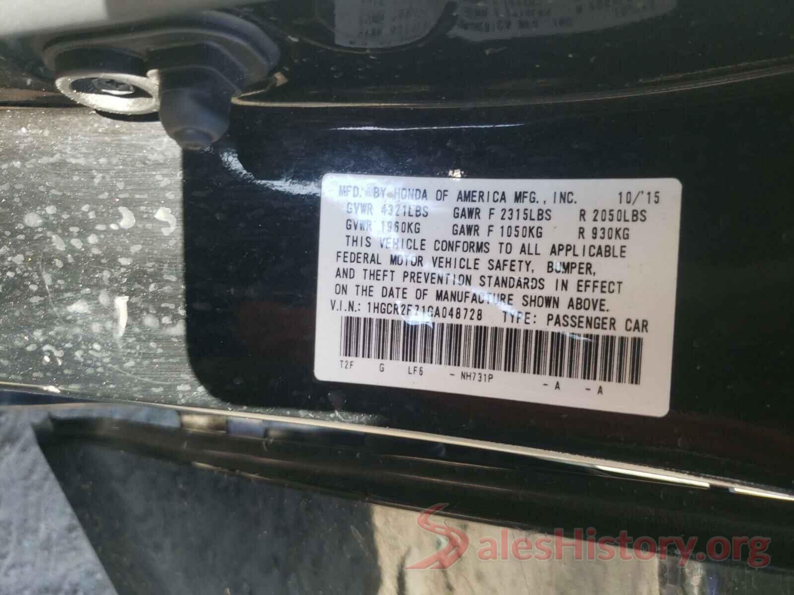 1HGCR2F71GA048728 2016 HONDA ACCORD