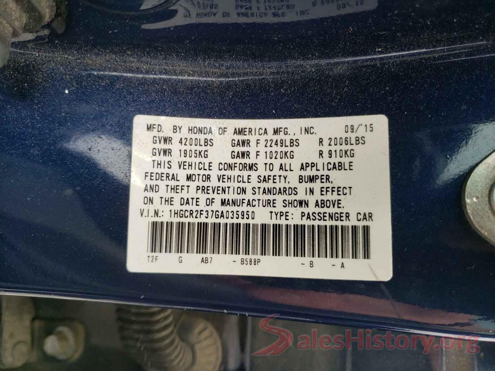 1HGCR2F37GA035950 2016 HONDA ACCORD