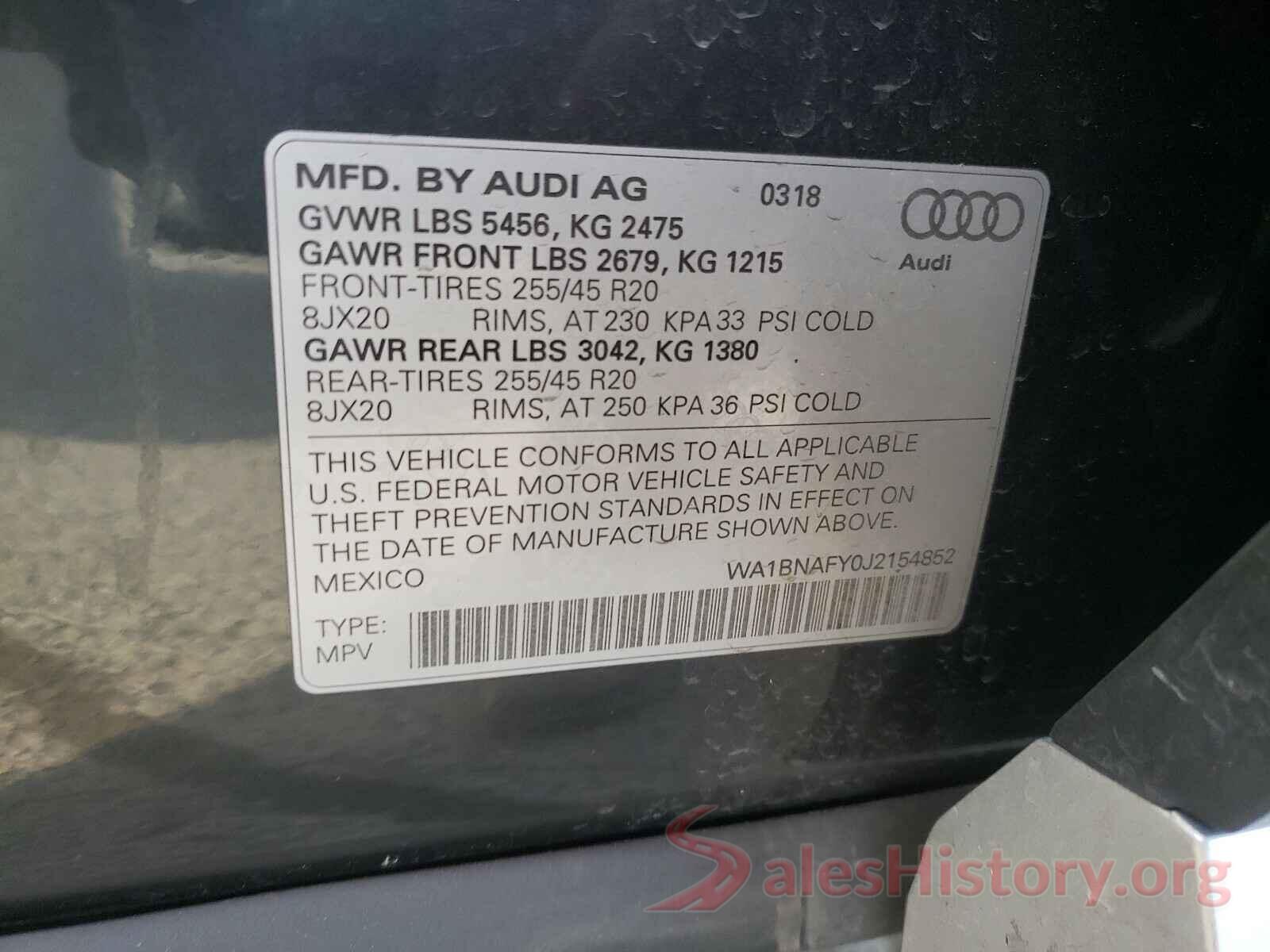 WA1BNAFY0J2154852 2018 AUDI Q5