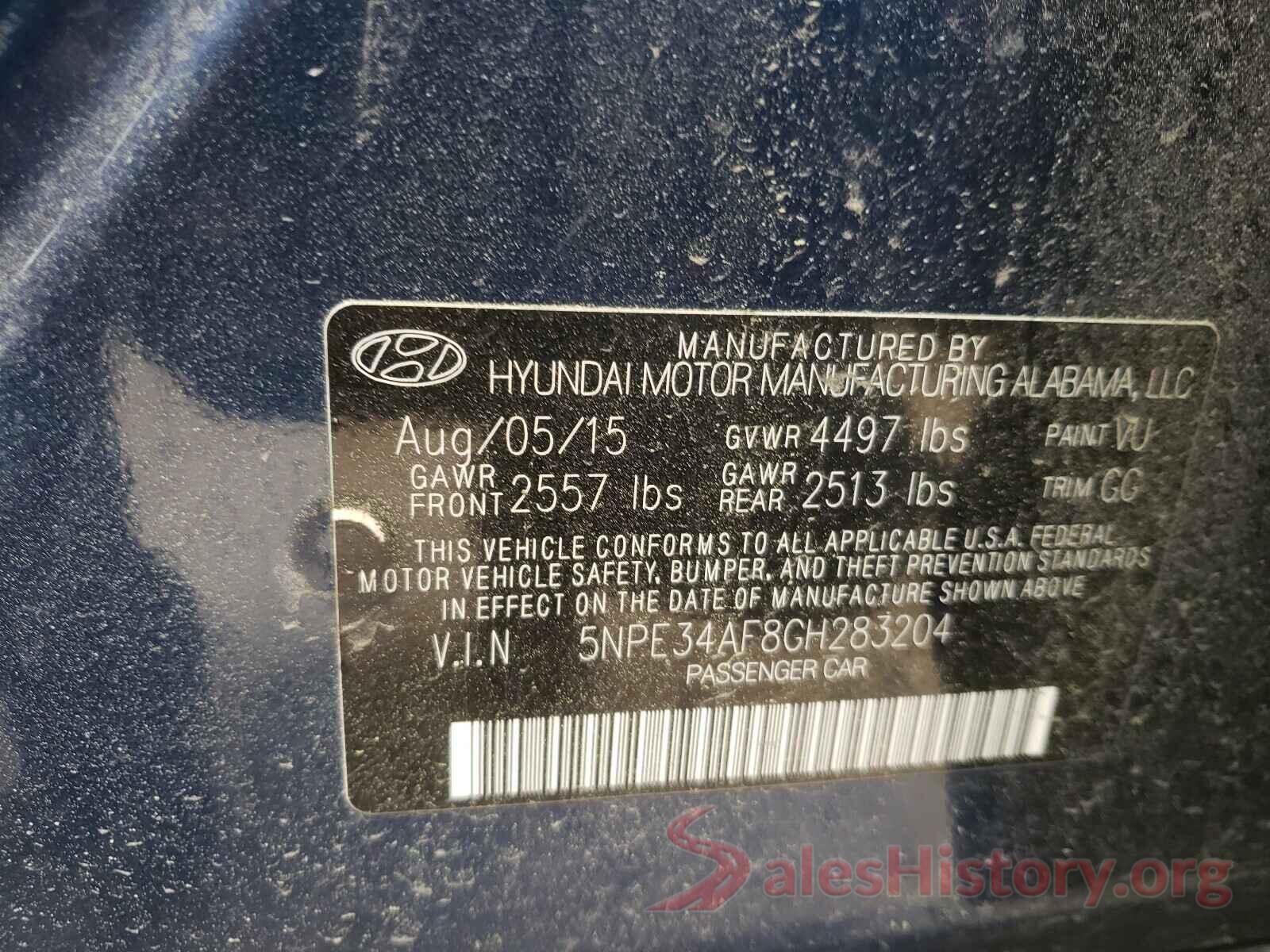 5NPE34AF8GH283204 2016 HYUNDAI SONATA