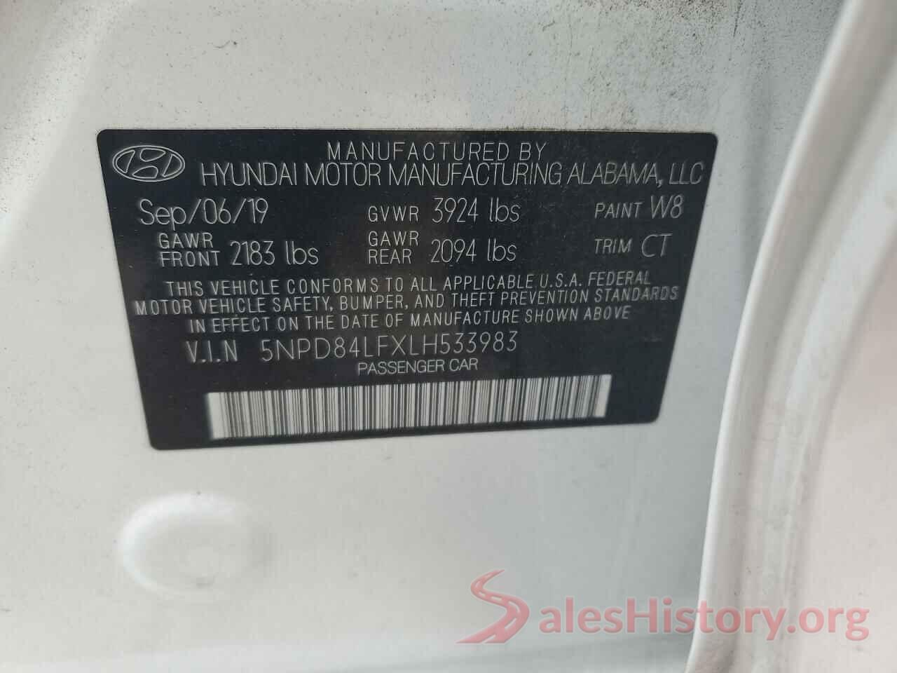 5NPD84LFXLH533983 2020 HYUNDAI ELANTRA