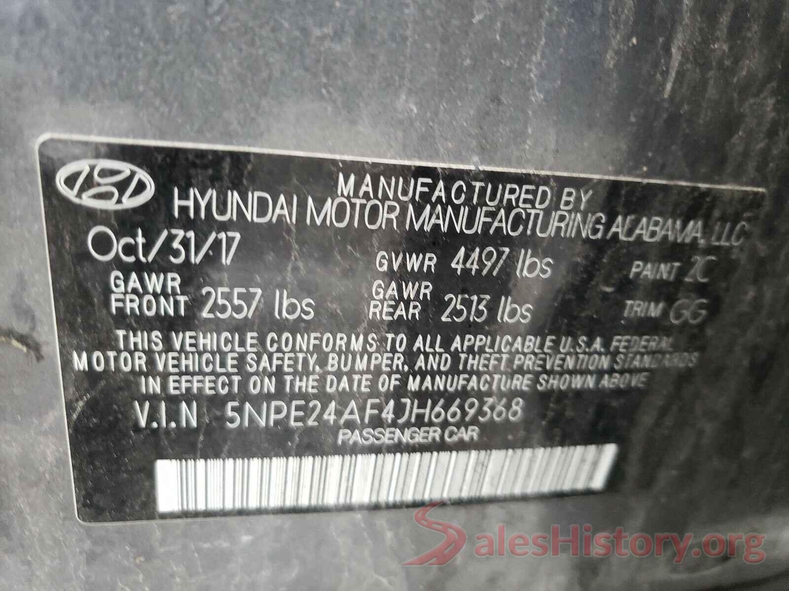 5NPE24AF4JH669368 2018 HYUNDAI SONATA