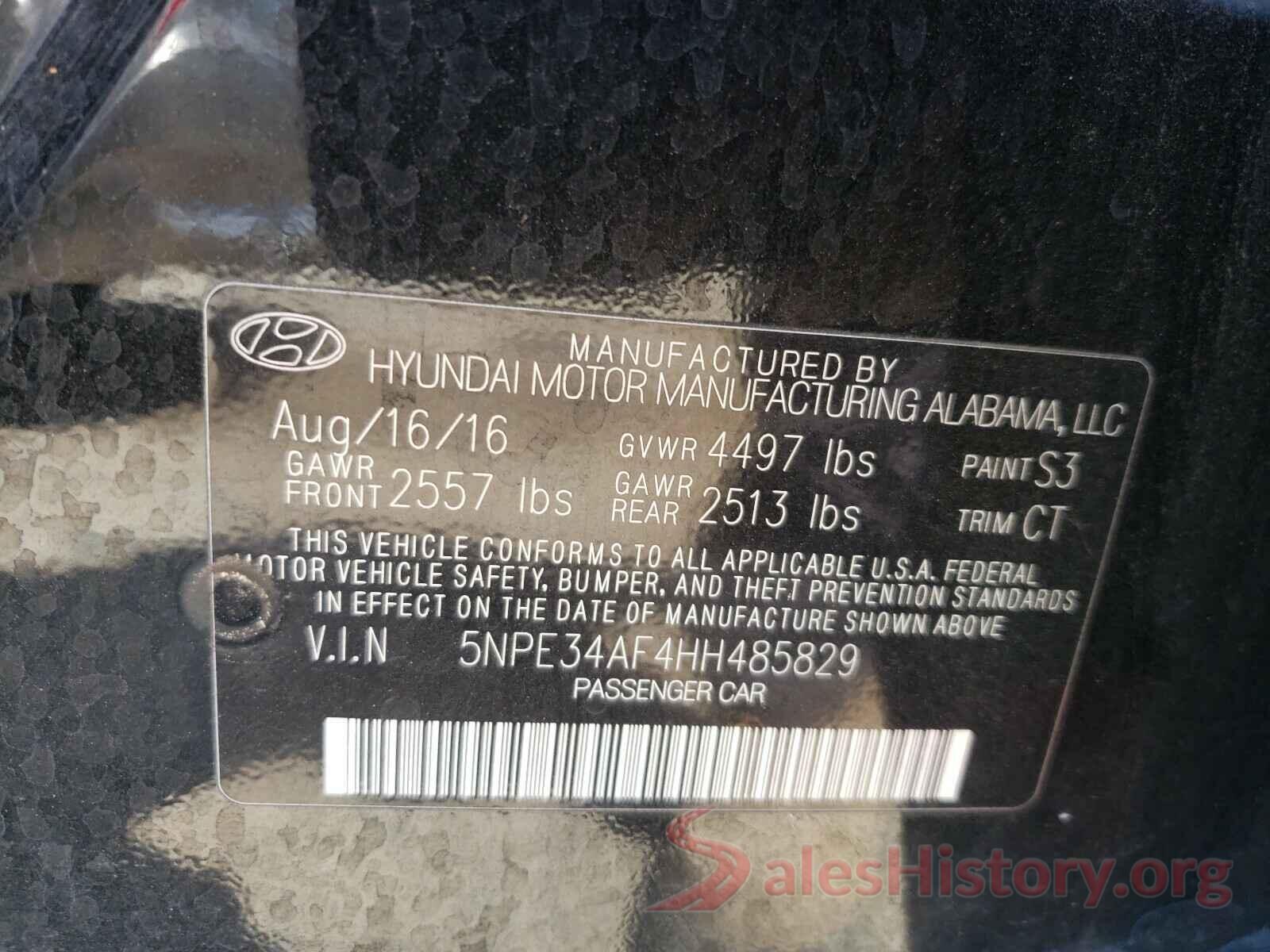 5NPE34AF4HH485829 2017 HYUNDAI SONATA