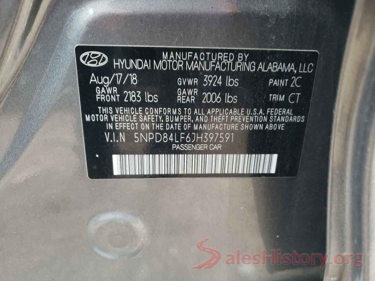 5NPD84LF6JH397591 2018 HYUNDAI ELANTRA