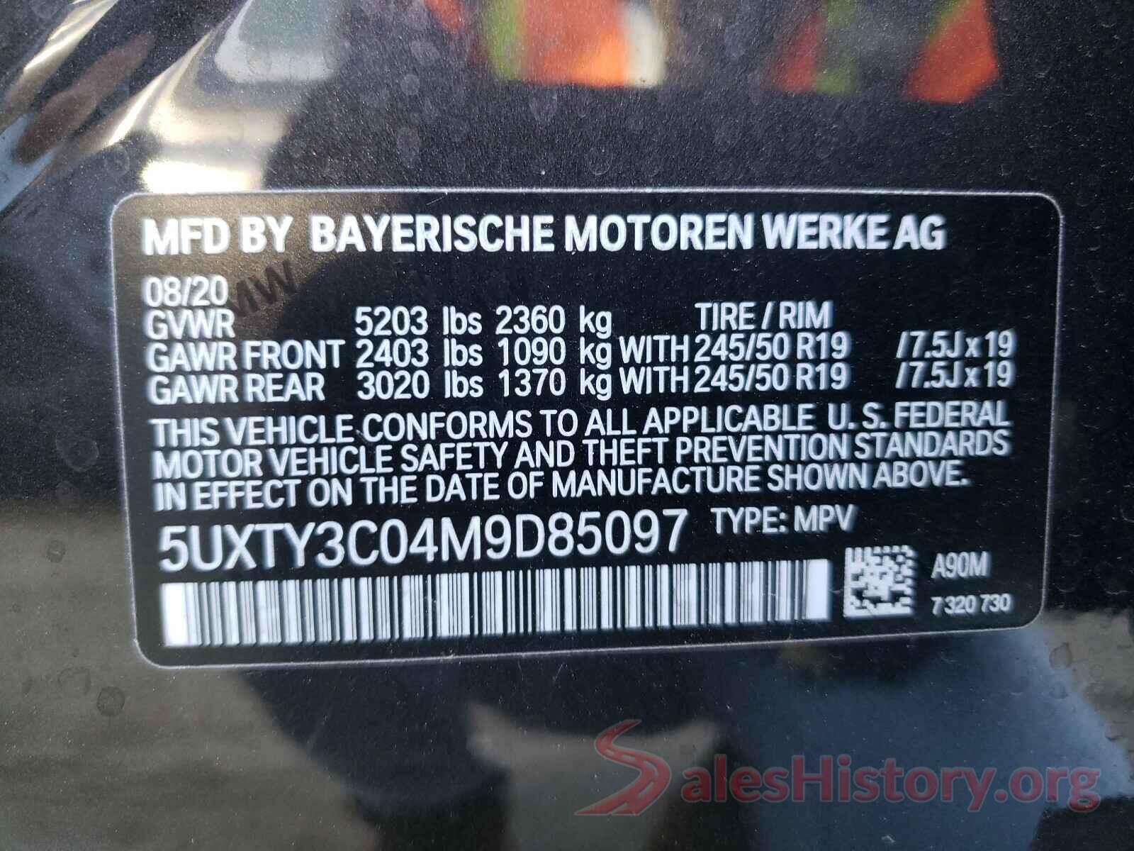 5UXTY3C04M9D85097 2021 BMW X3