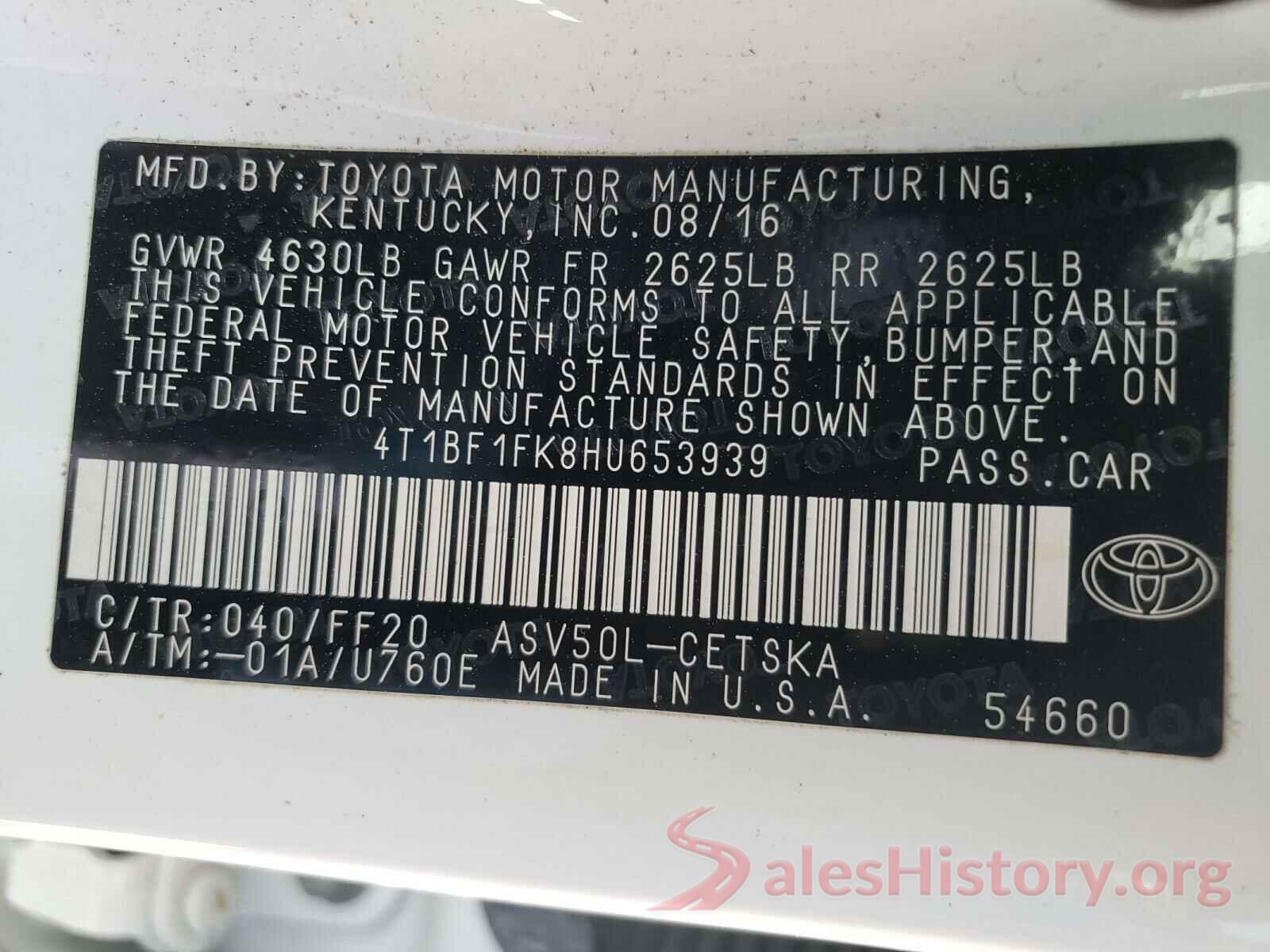 4T1BF1FK8HU653939 2017 TOYOTA CAMRY