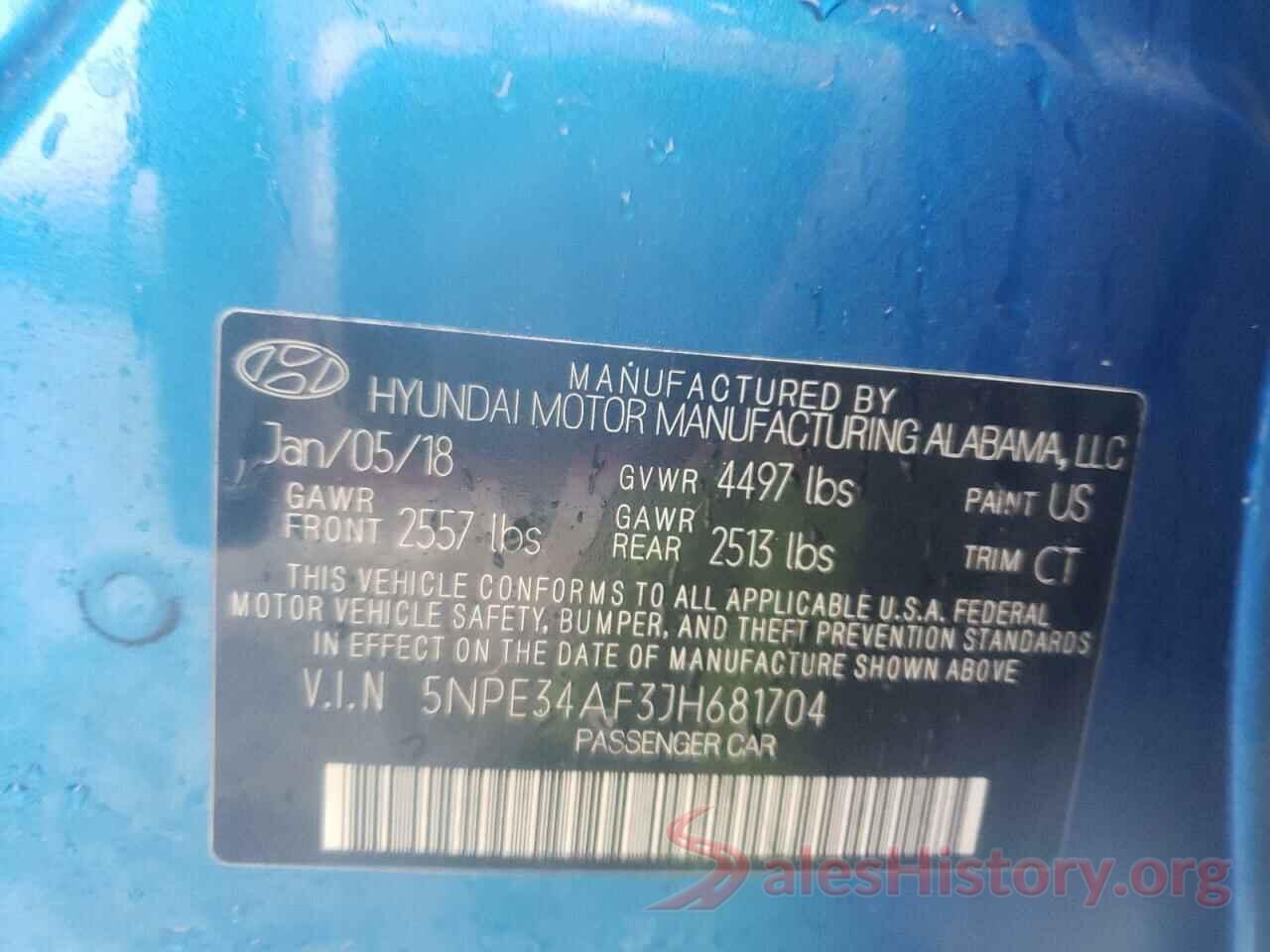 5NPE34AF3JH681704 2018 HYUNDAI SONATA