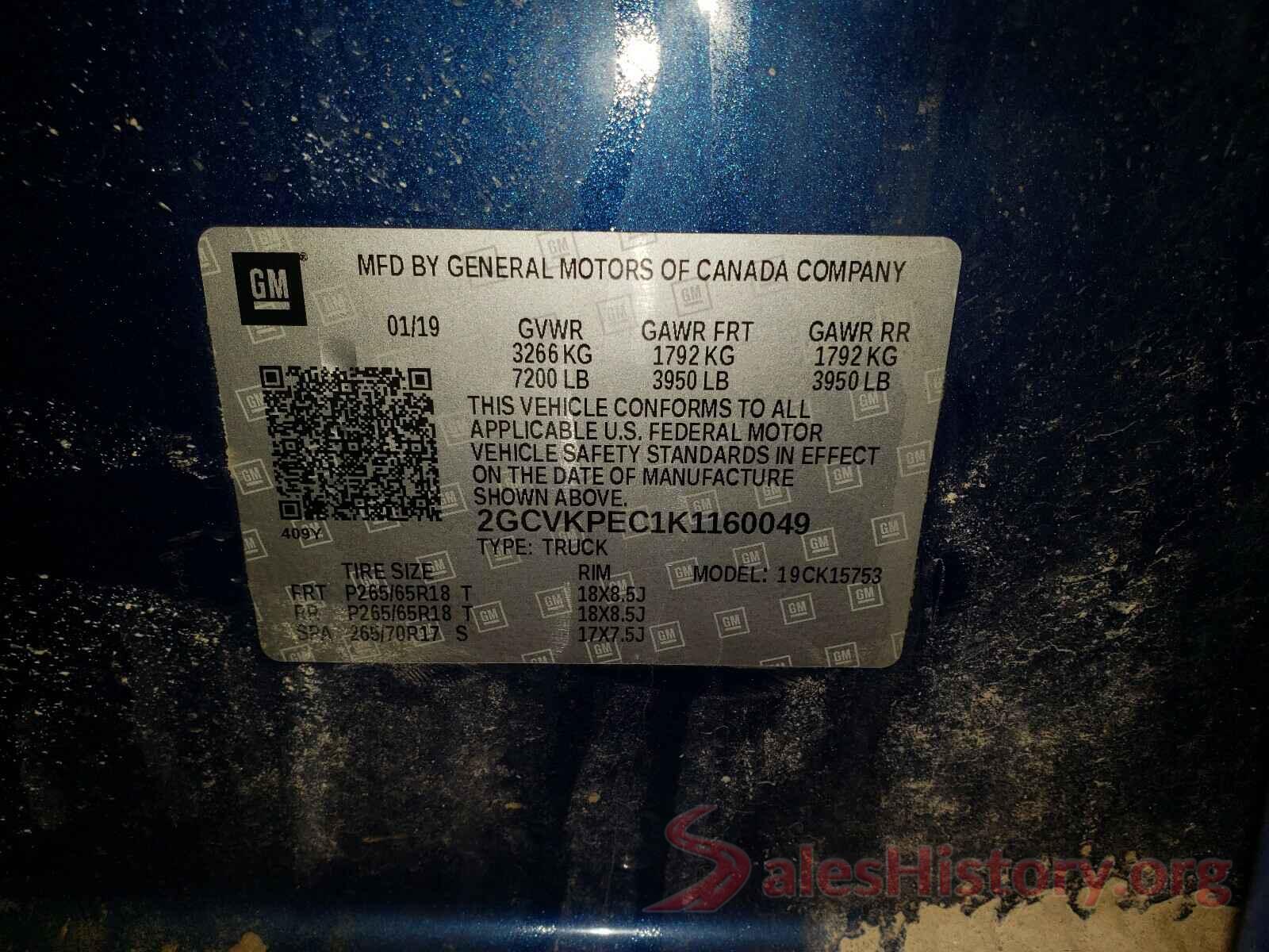 2GCVKPEC1K1160049 2019 CHEVROLET SILVERADO