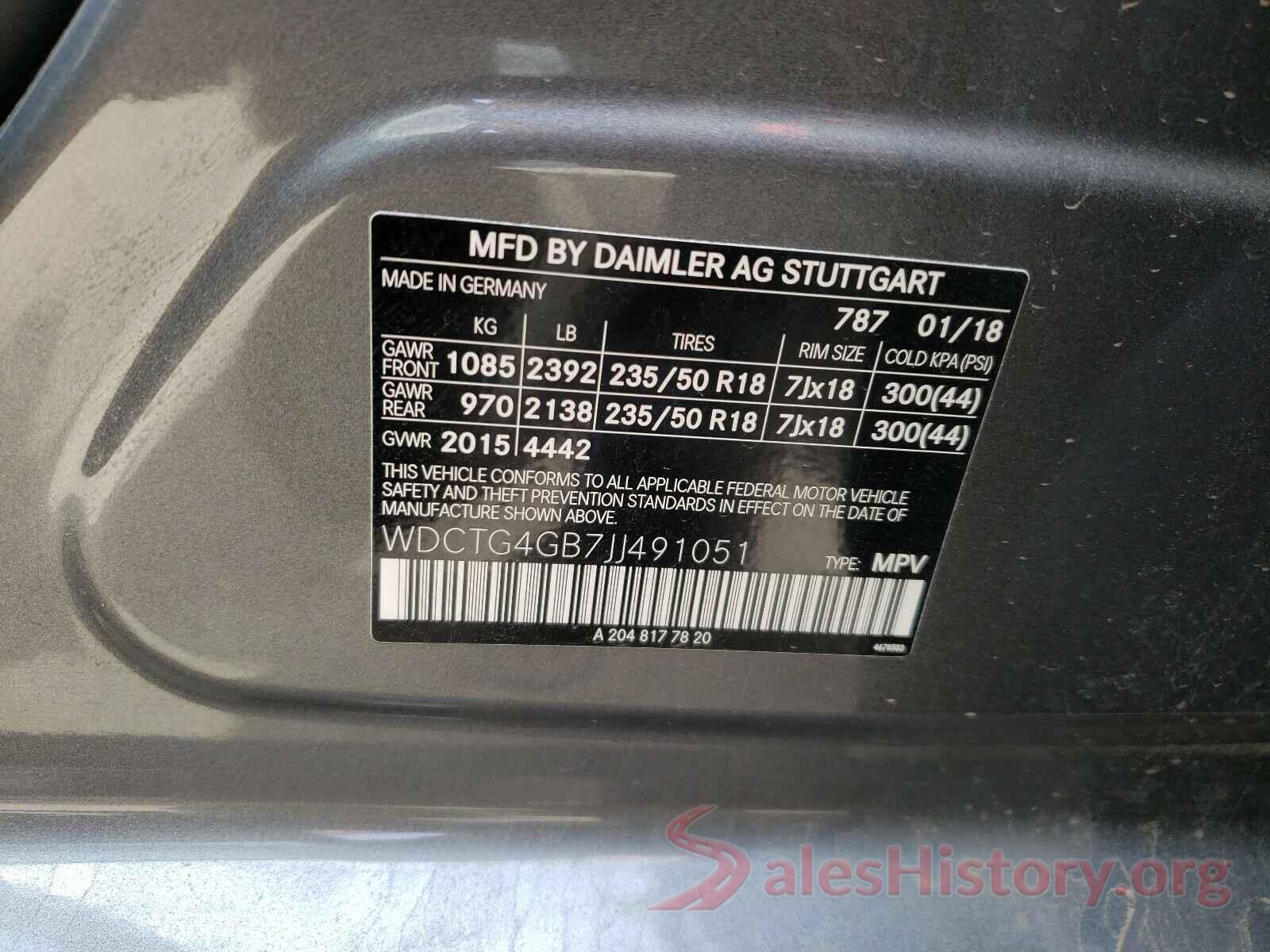 WDCTG4GB7JJ491051 2018 MERCEDES-BENZ G CLASS