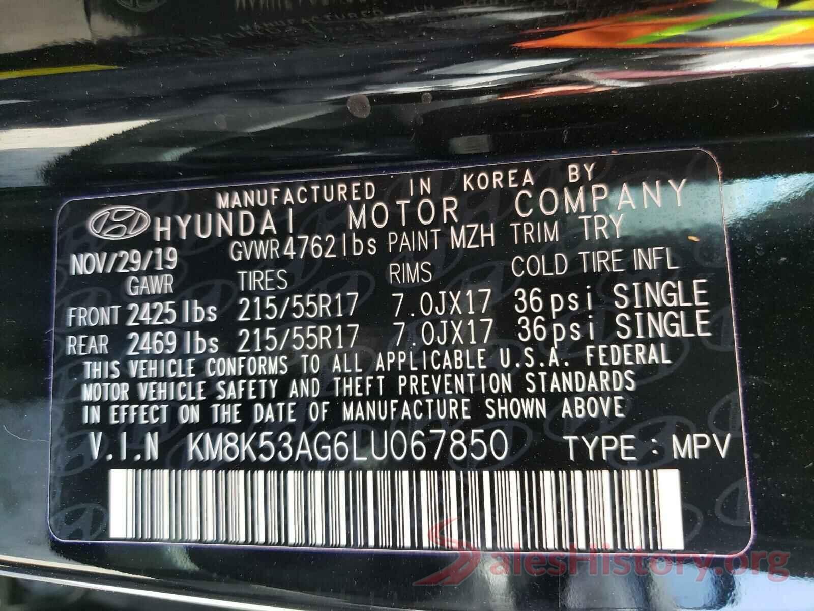 KM8K53AG6LU067850 2020 HYUNDAI KONA