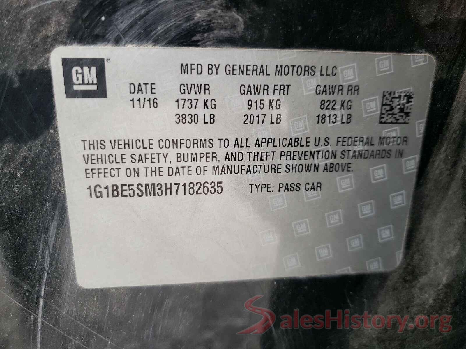 1G1BE5SM3H7182635 2017 CHEVROLET CRUZE