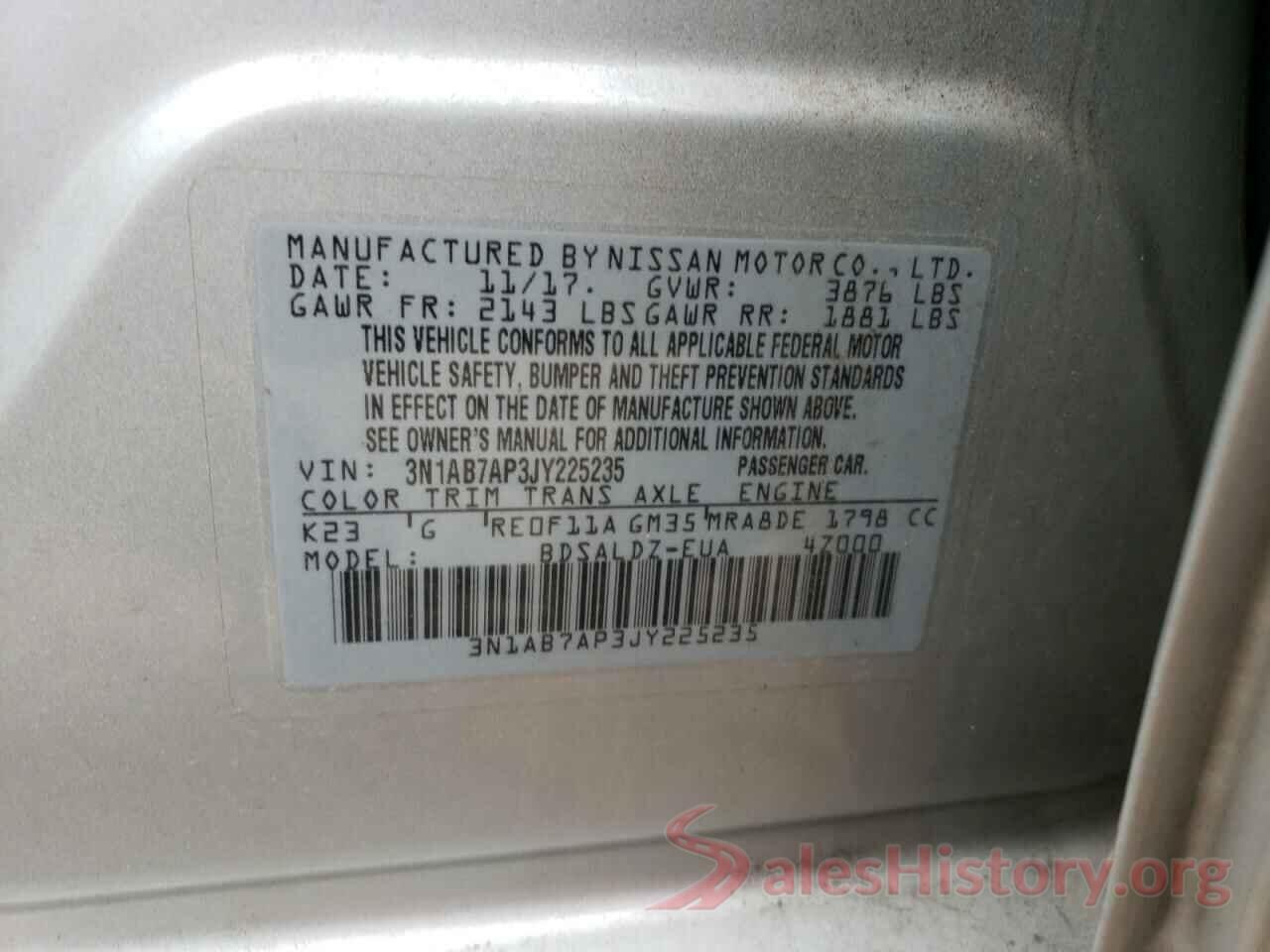 3N1AB7AP3JY225235 2018 NISSAN SENTRA