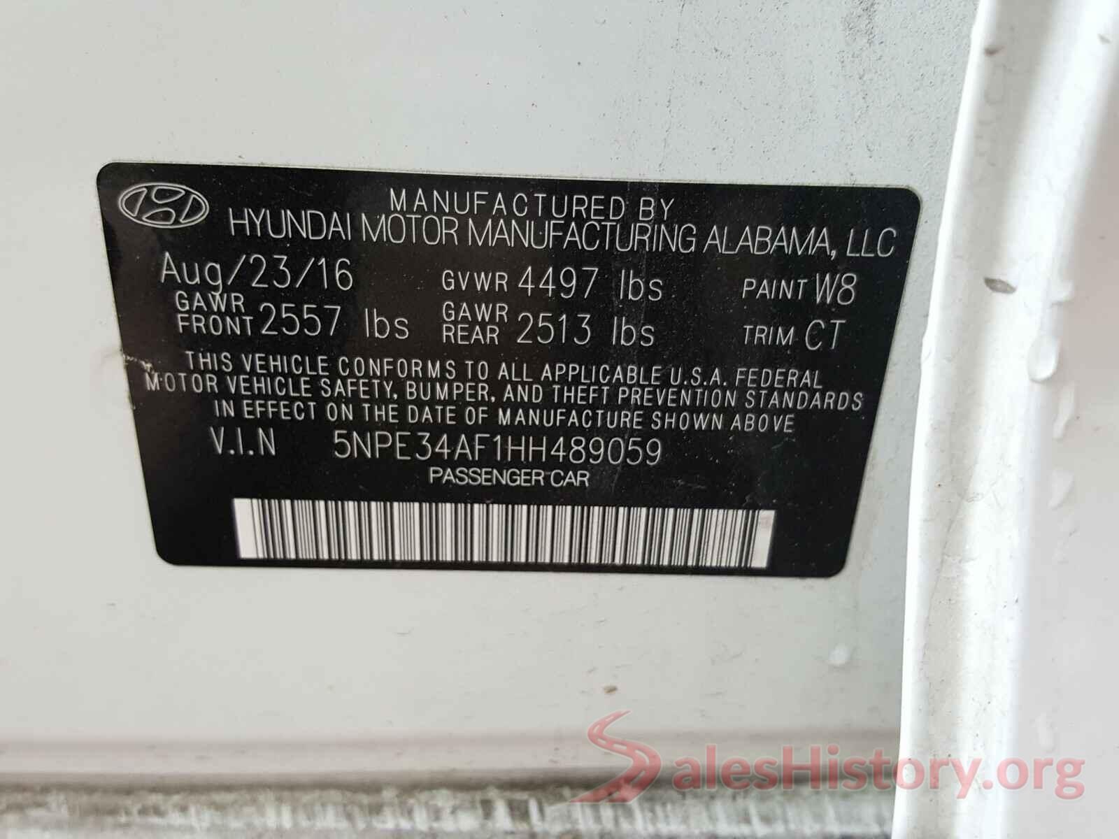 5NPE34AF1HH489059 2017 HYUNDAI SONATA