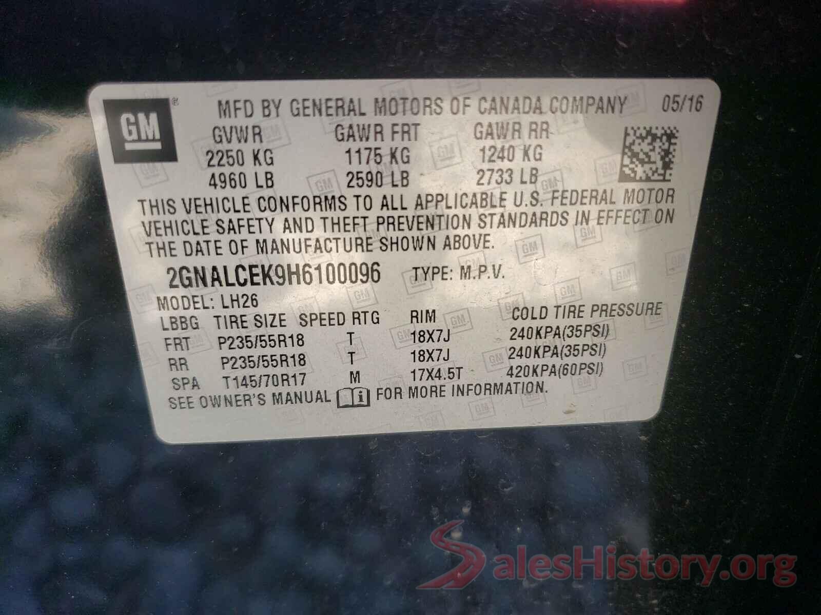 2GNALCEK9H6100096 2017 CHEVROLET EQUINOX