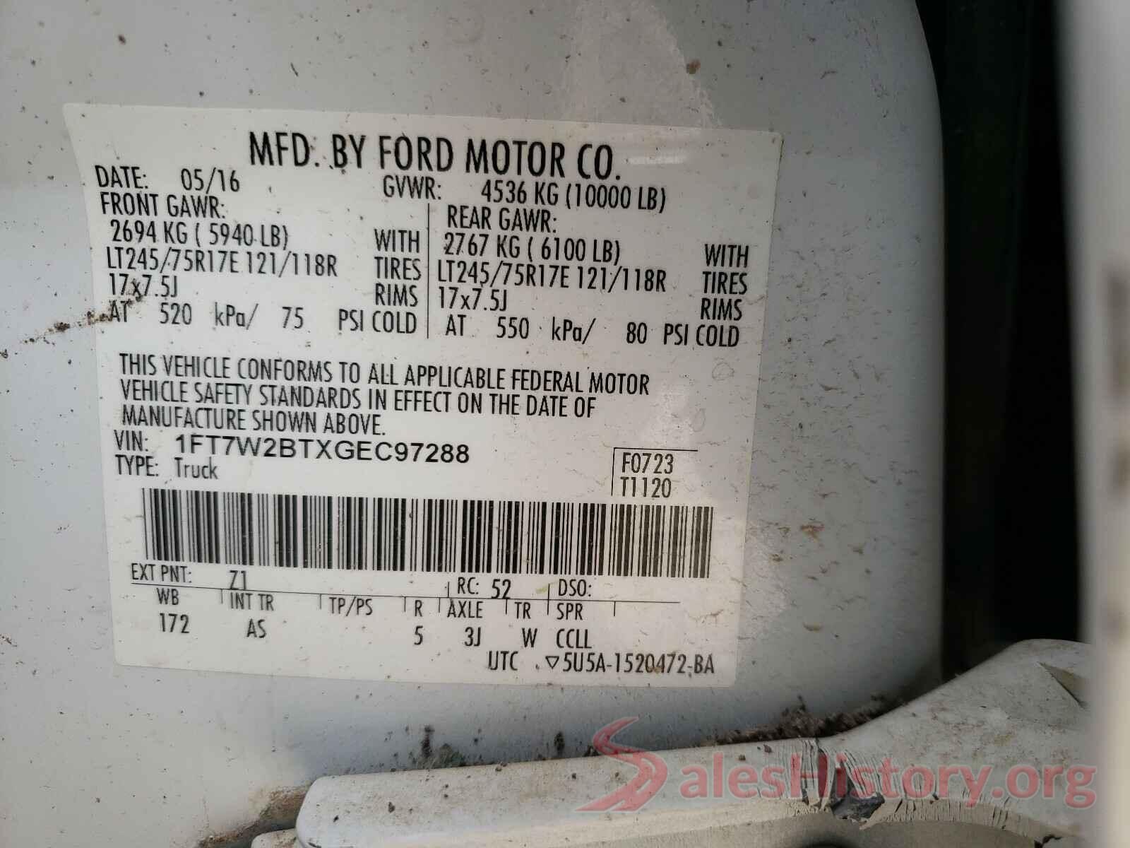 1FT7W2BTXGEC97288 2016 FORD F250