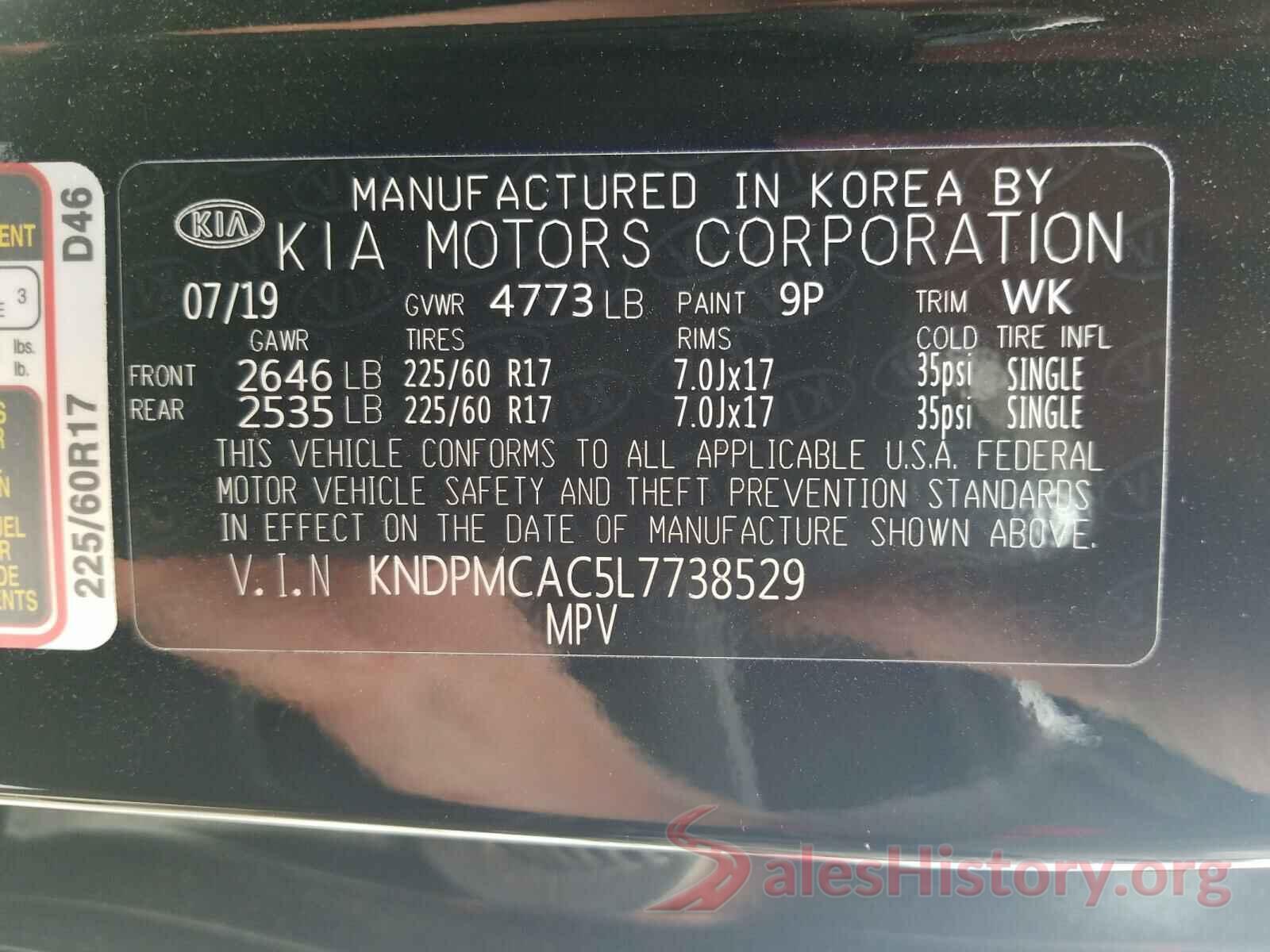 KNDPMCAC5L7738529 2020 KIA SPORTAGE