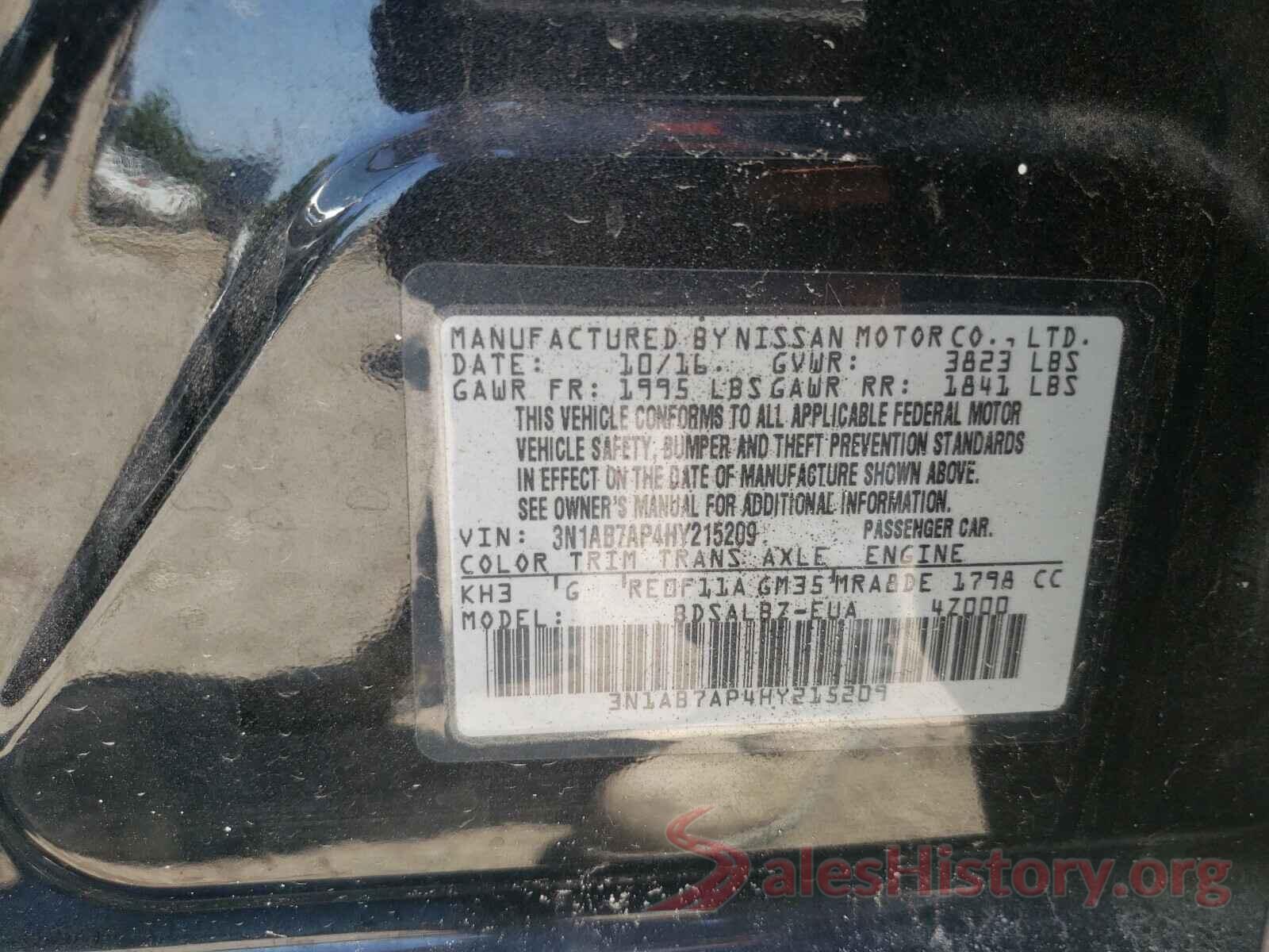 3N1AB7AP4HY215209 2017 NISSAN SENTRA