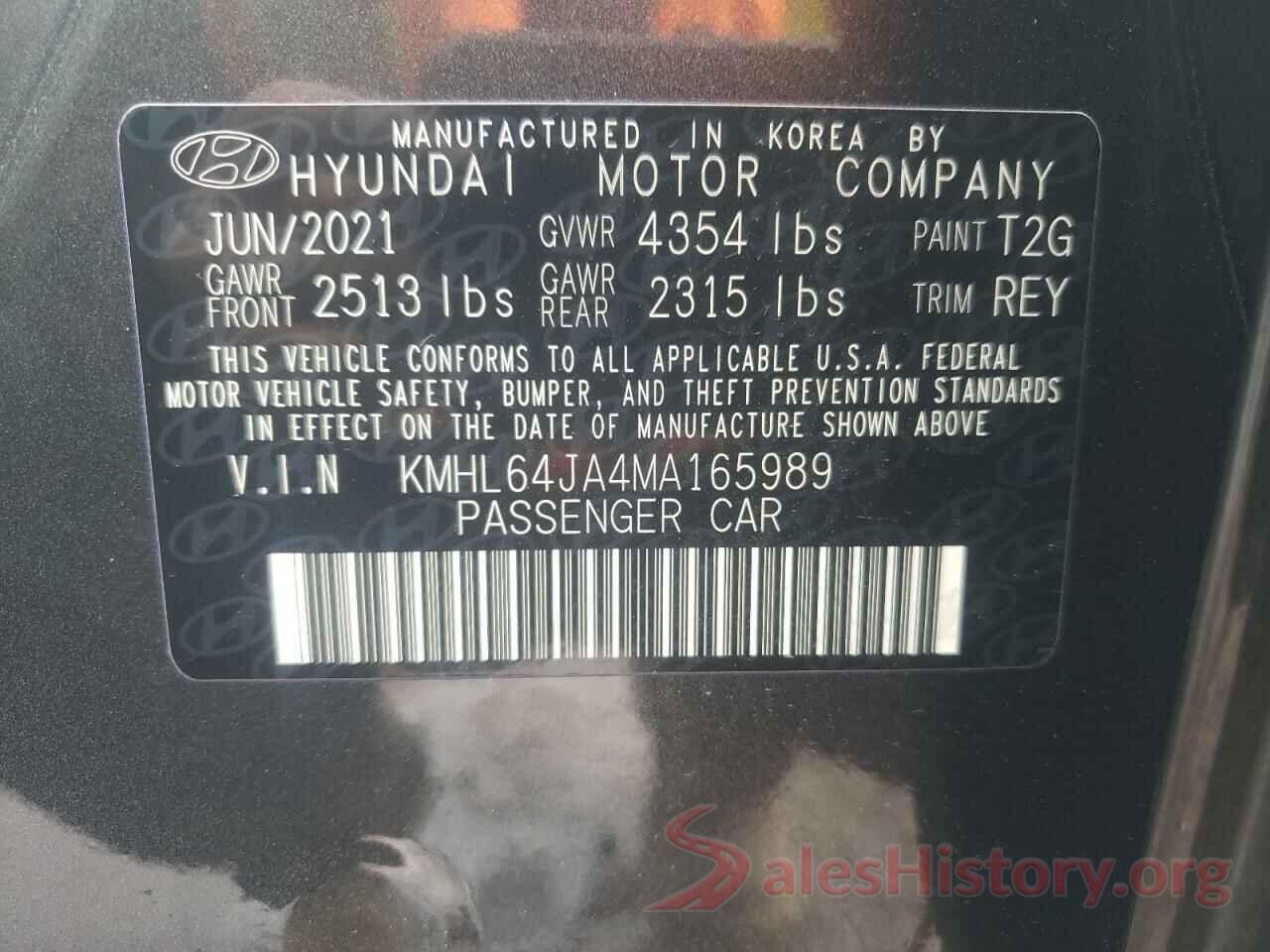 KMHL64JA4MA165989 2021 HYUNDAI SONATA